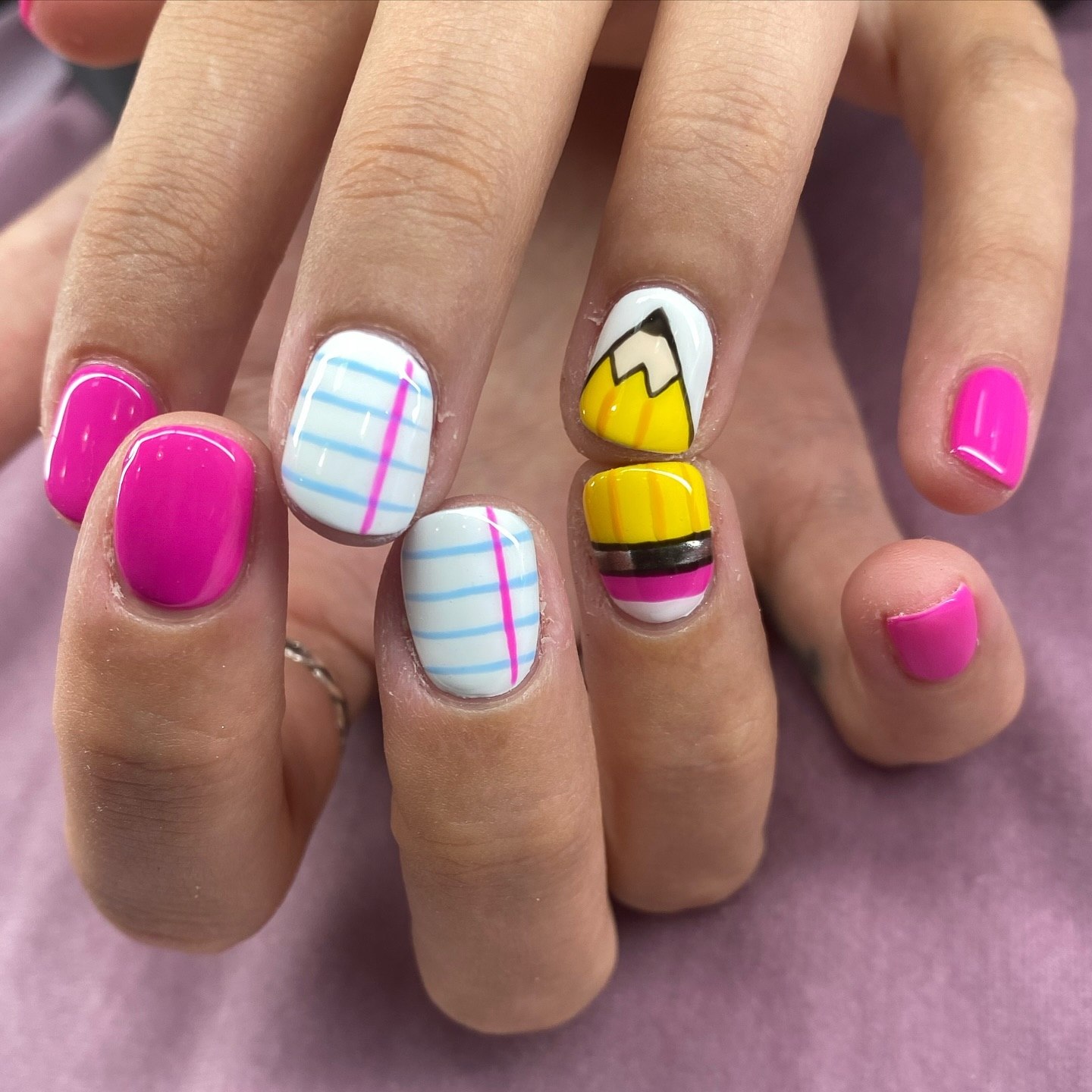 25 Back to School Nail Ideas for 2026 18 Back To School Pencil And Notebook Nails