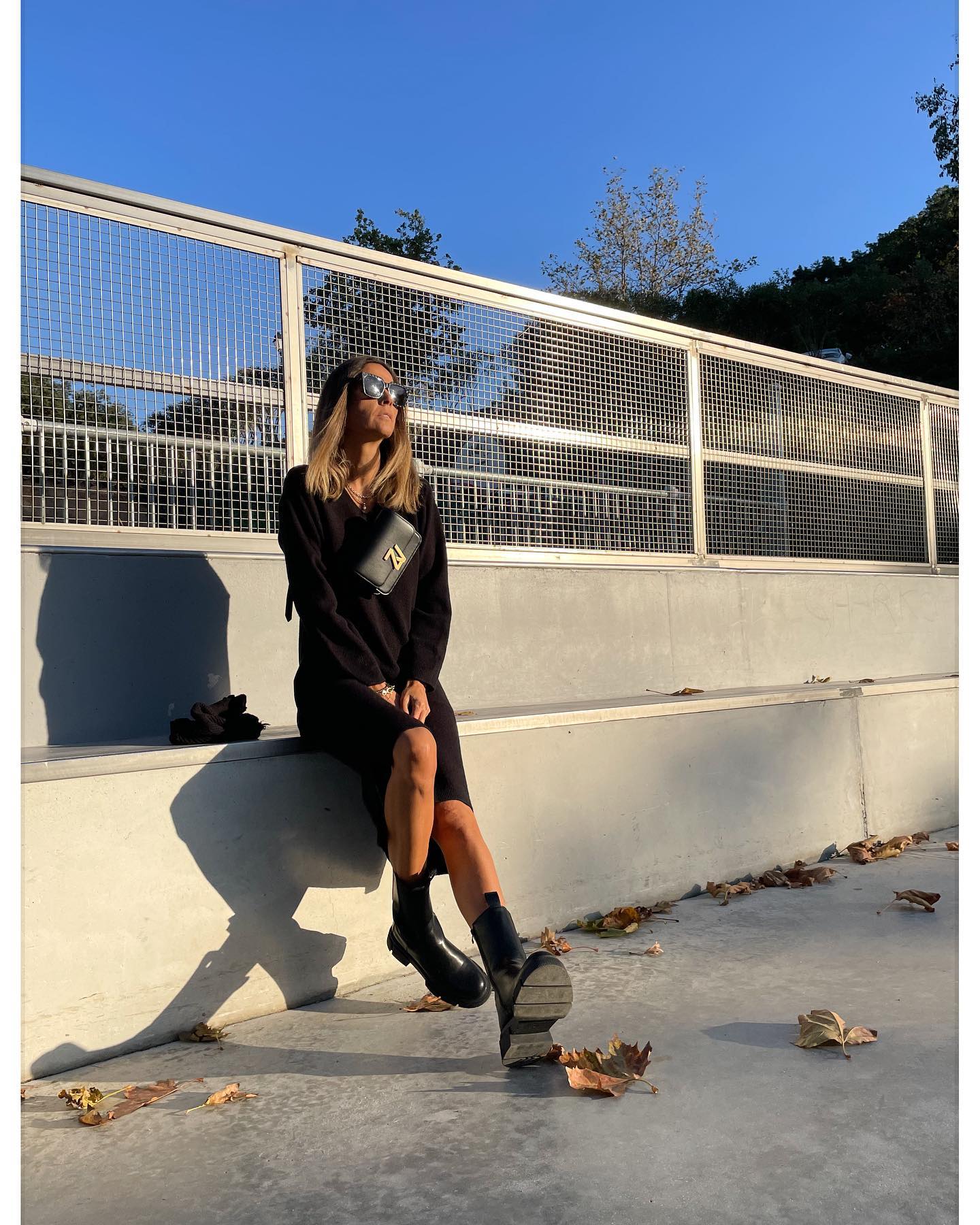 25 Fall Birthday Outfit Ideas You Need for 2026 23 Black Knit Midi Dress With Chunky Boots