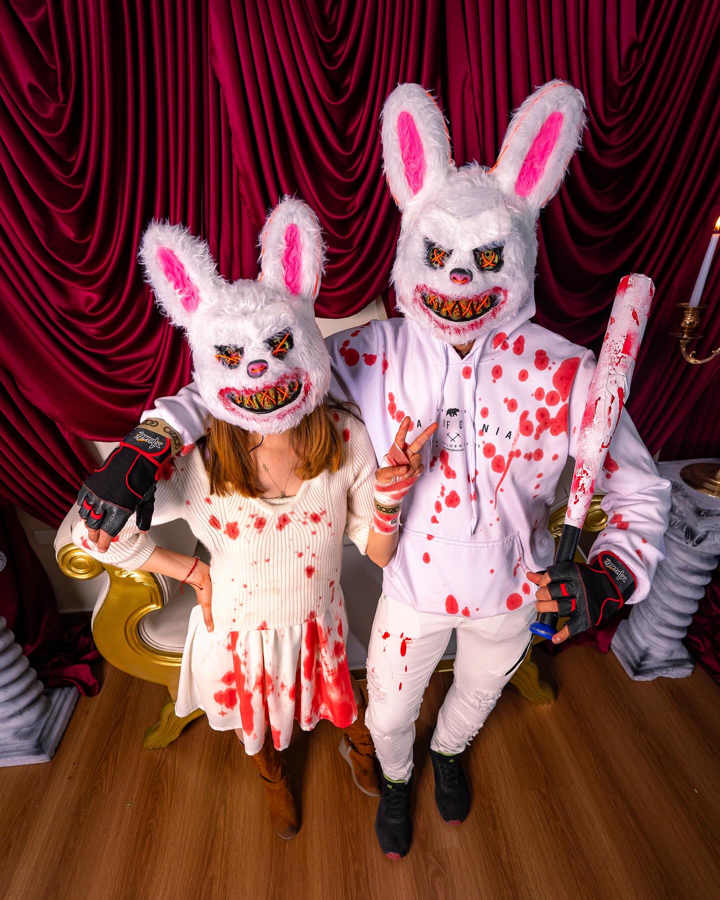 27 Epic Couples Halloween Costumes for 2026 20 Bloody Bunny Couple Halloween Costume Idea