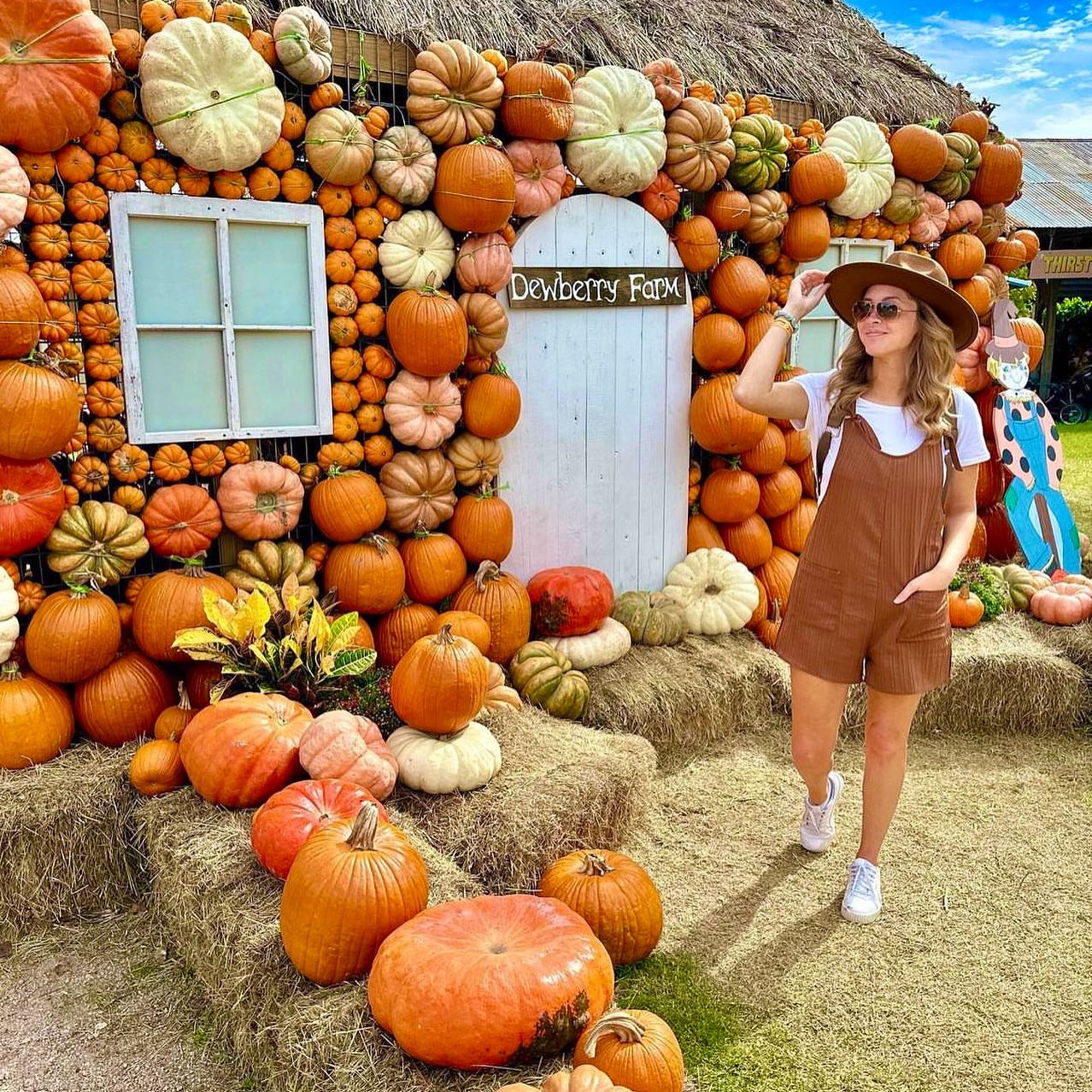 25 Fall Festival Outfits You Need for 2026 13 Brown Corduroy Shortalls With White Tee Autumn Festival