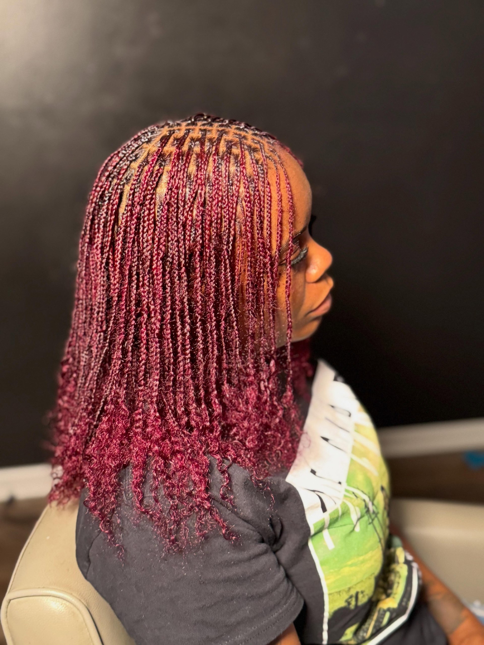 25 Protective Styles for Natural Hair Trends 2026 18 Burgundy Micro Braids With Curly Ends