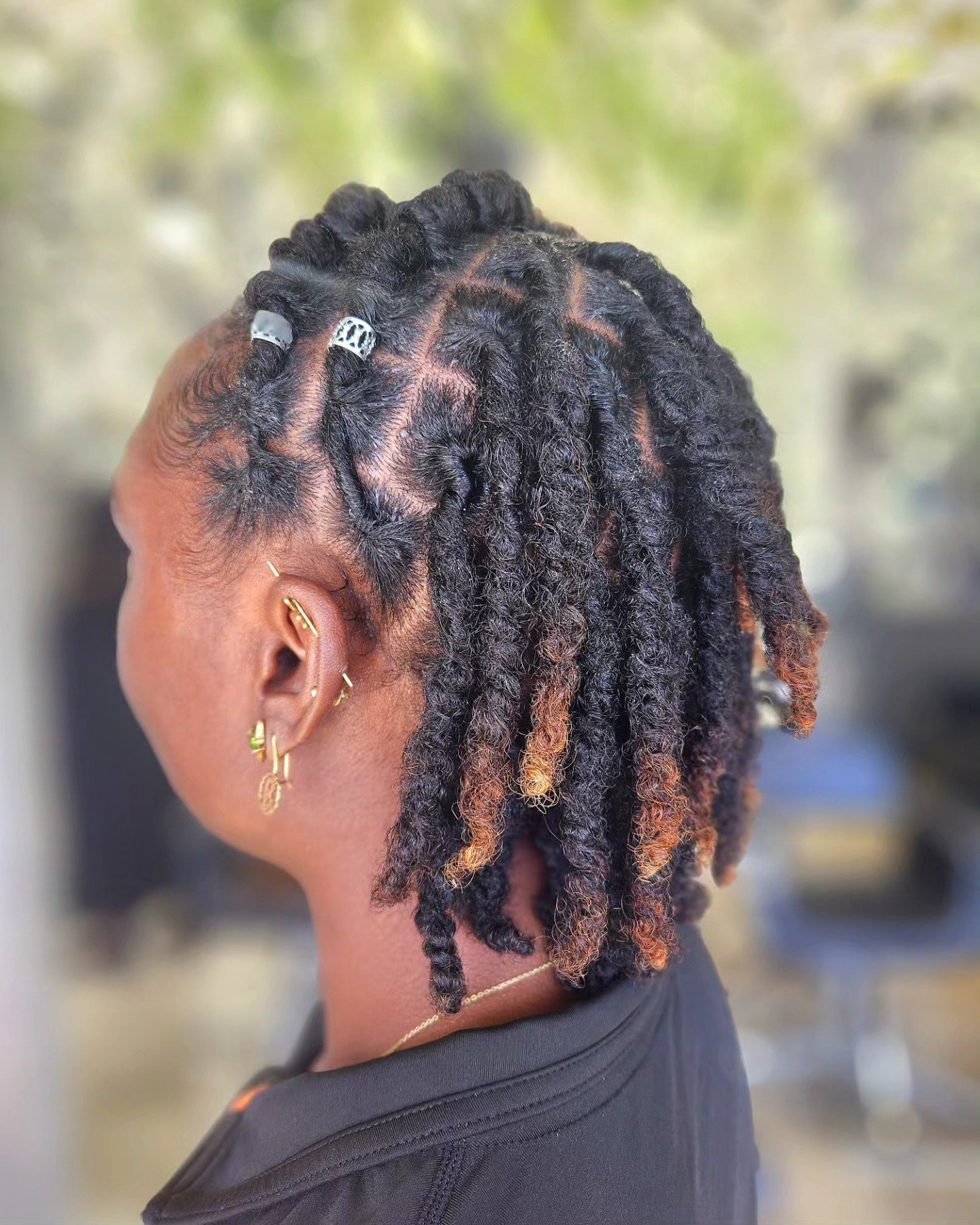25 Stunning Type 4c Hairstyles You’ll See Everywhere in 2026 18 Caramel Dip Dreadlocks With Silver Accents