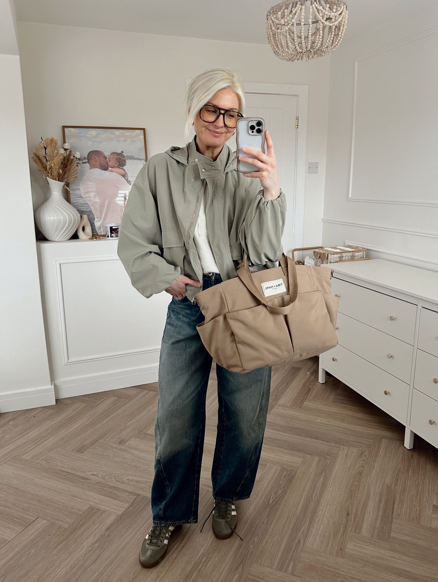 Casual Chinos And Utility Jacket Mom Outfit