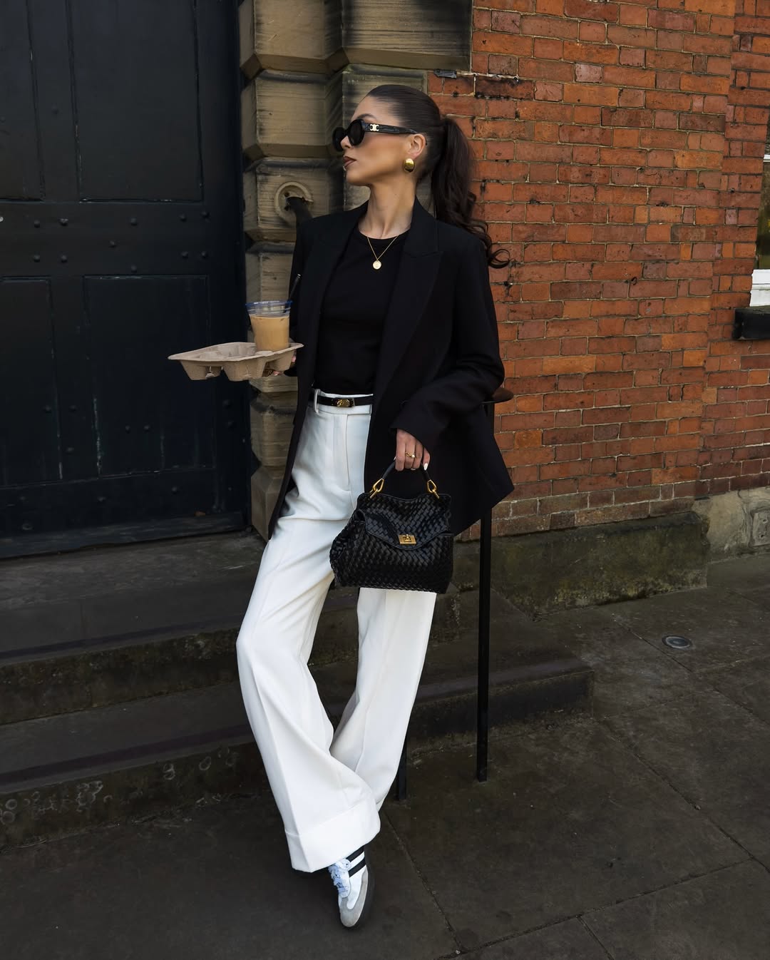 26 Blazer Outfit Ideas You Need for 2026 14 Chic Black Blazer With White Wide Leg Trousers