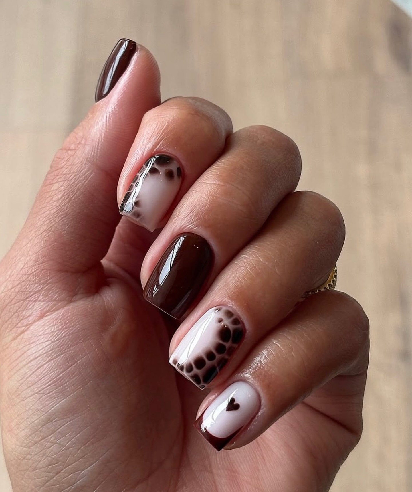 27 Must-Try Short Fall Nail Ideas for 2026 24 Chocolate Swirl French Tip Nails