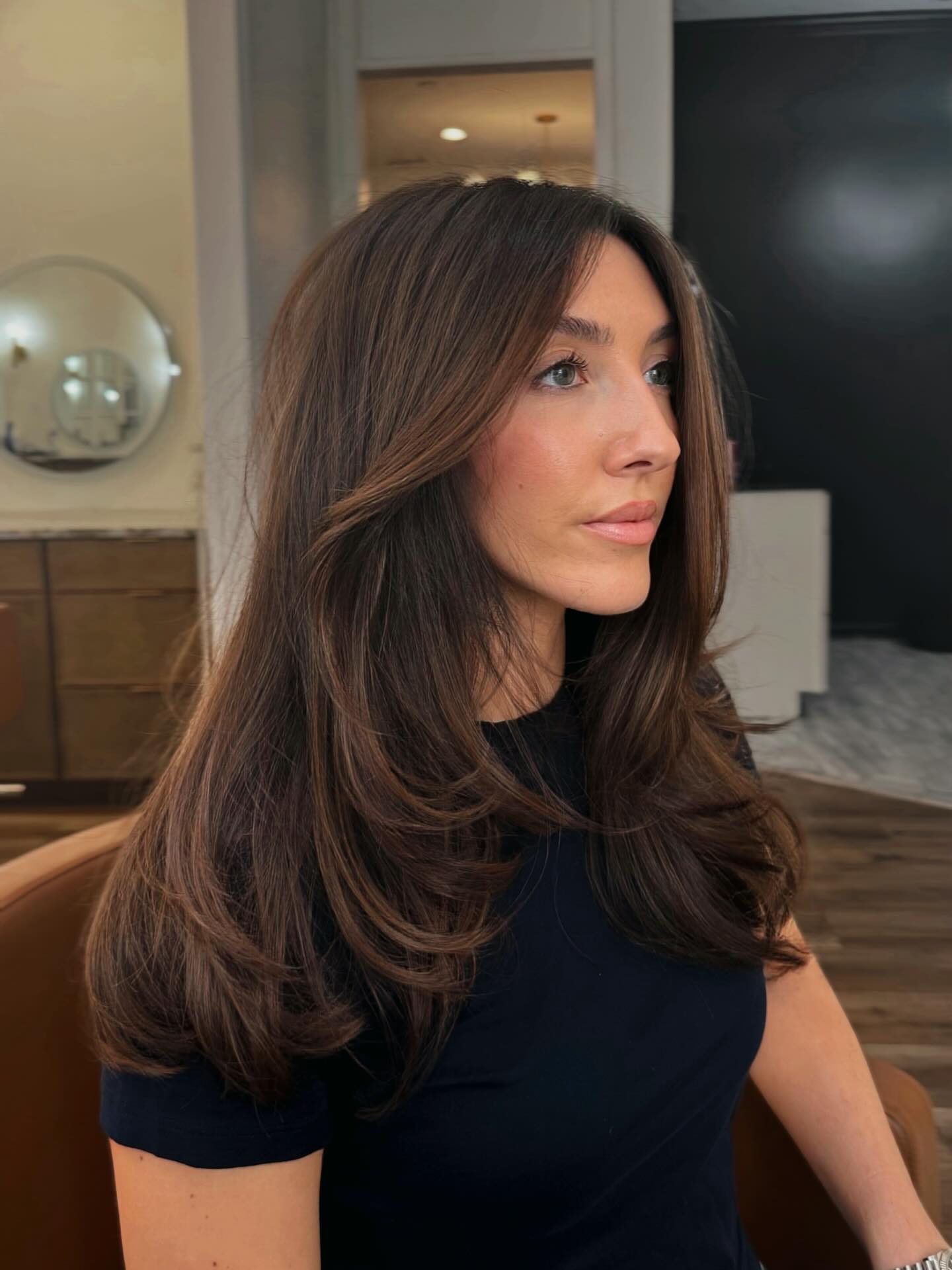 25 Stunning Brown Cinnamon Hair Color Ideas for 2026 9 Cinnamon Brown Balayage With Face Framing Layers