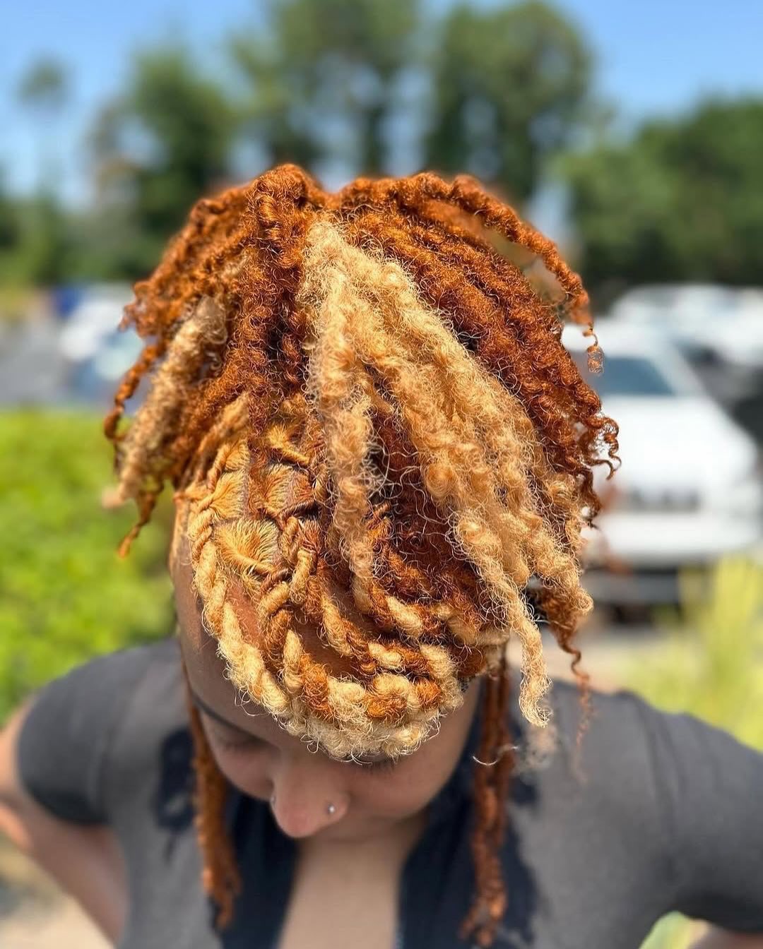 Copper and Blonde Two-Tone Dreadlocks
