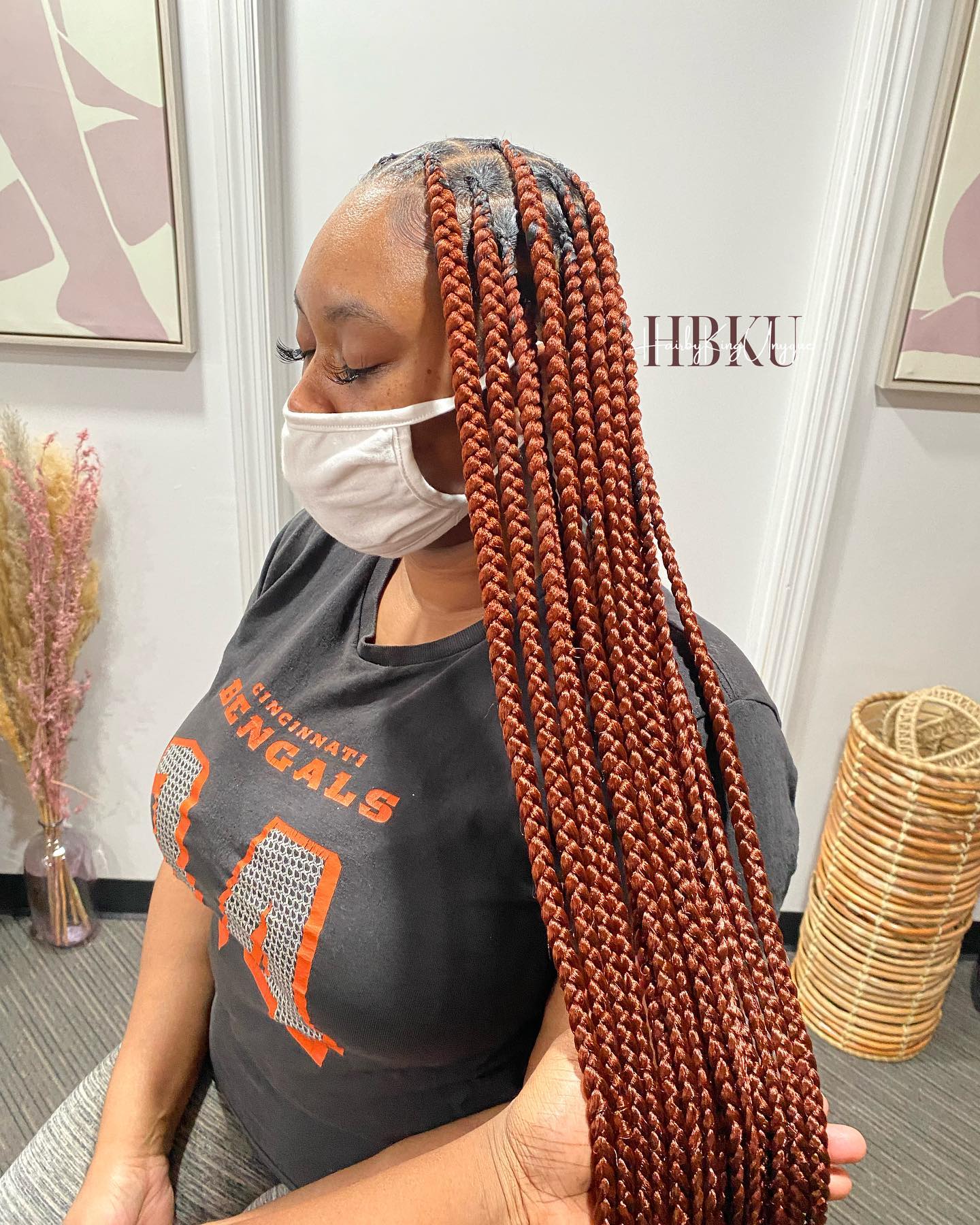 25 Fall Braids for 2026 You Need to Try Now 21 Copper Box Braids With Defined Edges