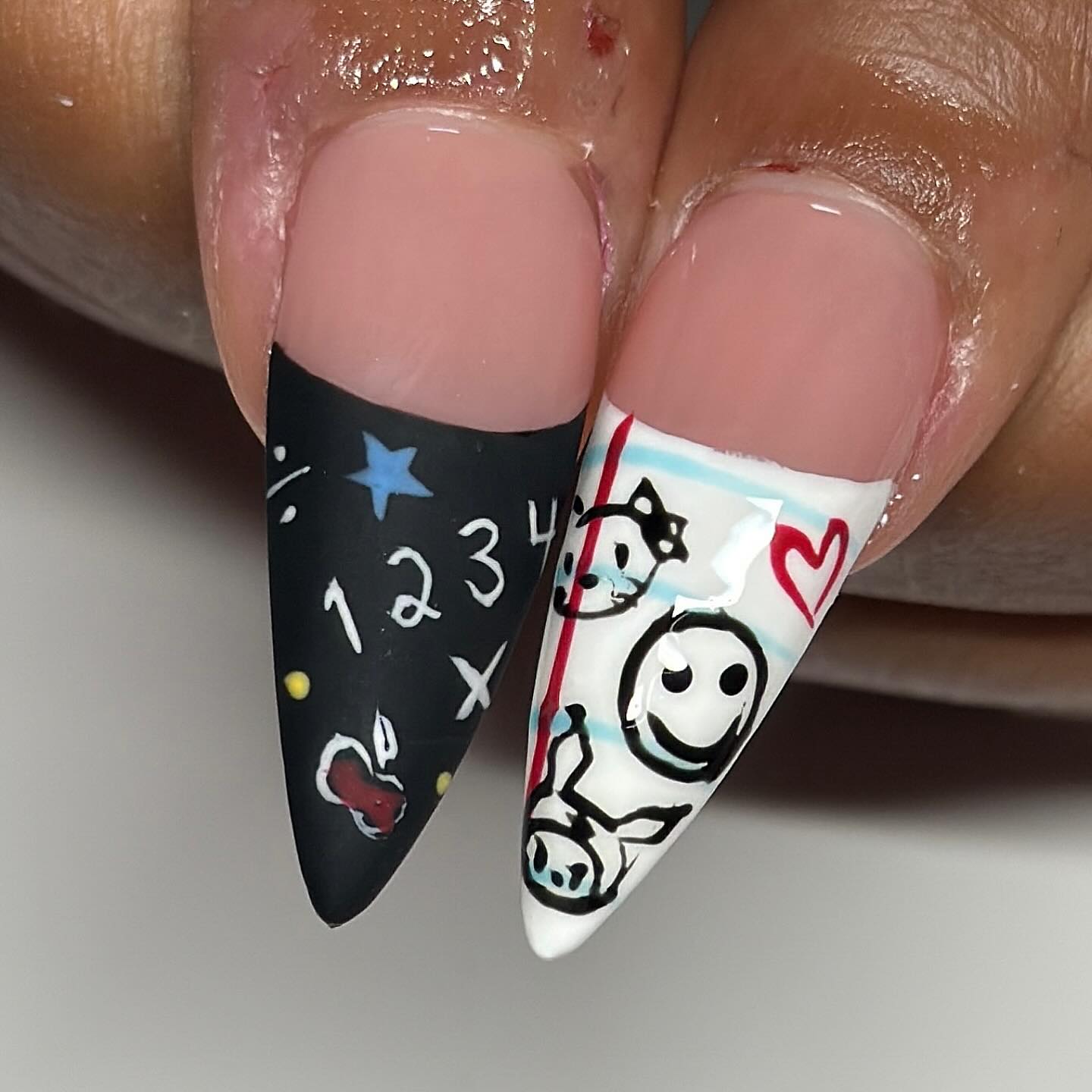 27 Back to School Nail Ideas for Teens 2026 23 Cute Back to School Doodle French Tips