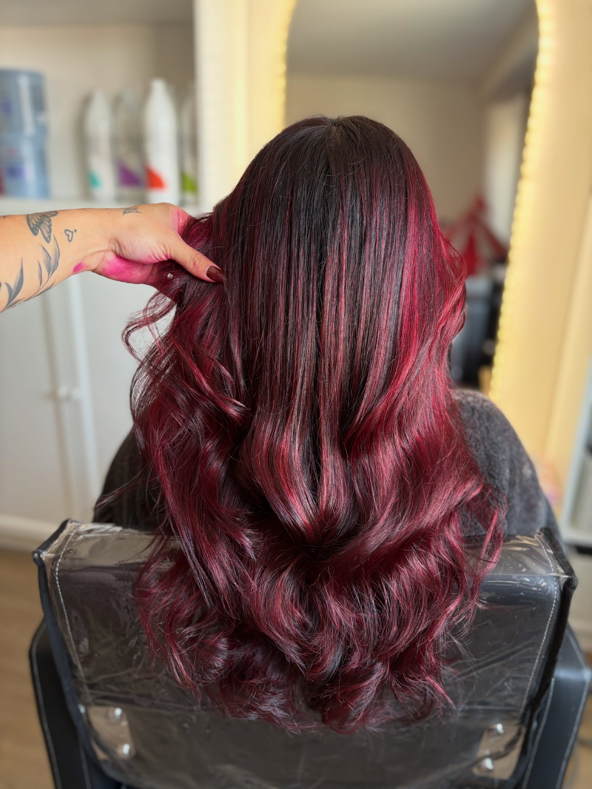 27 Red Hair Color Trends You Need for 2026 24 Deep Cherry Red Highlights With Dark Base