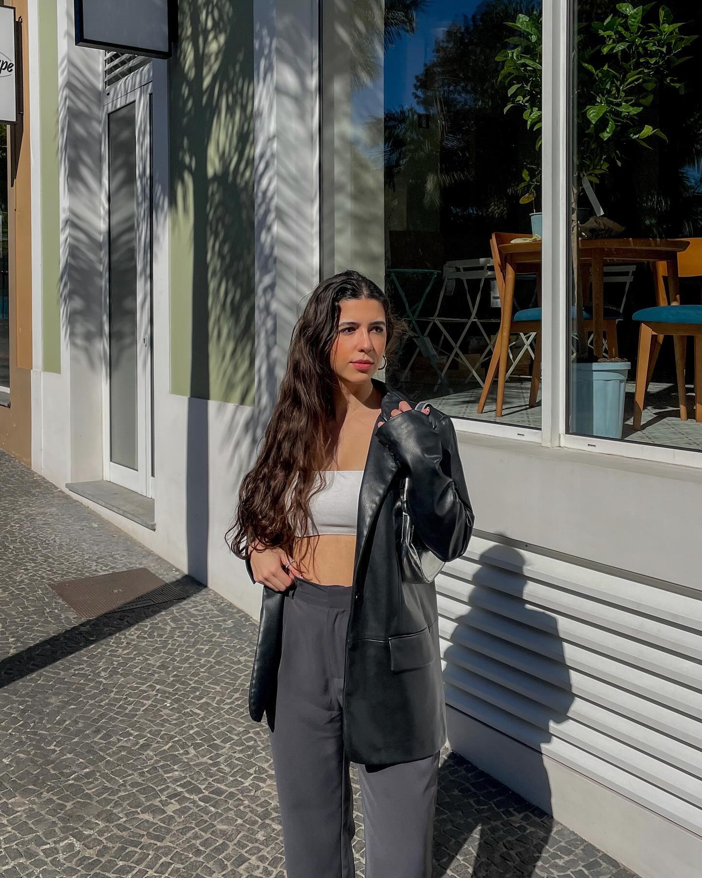 26 Blazer Outfit Ideas You Need for 2026 8 Edgy Black Leather Blazer With Grey Trousers