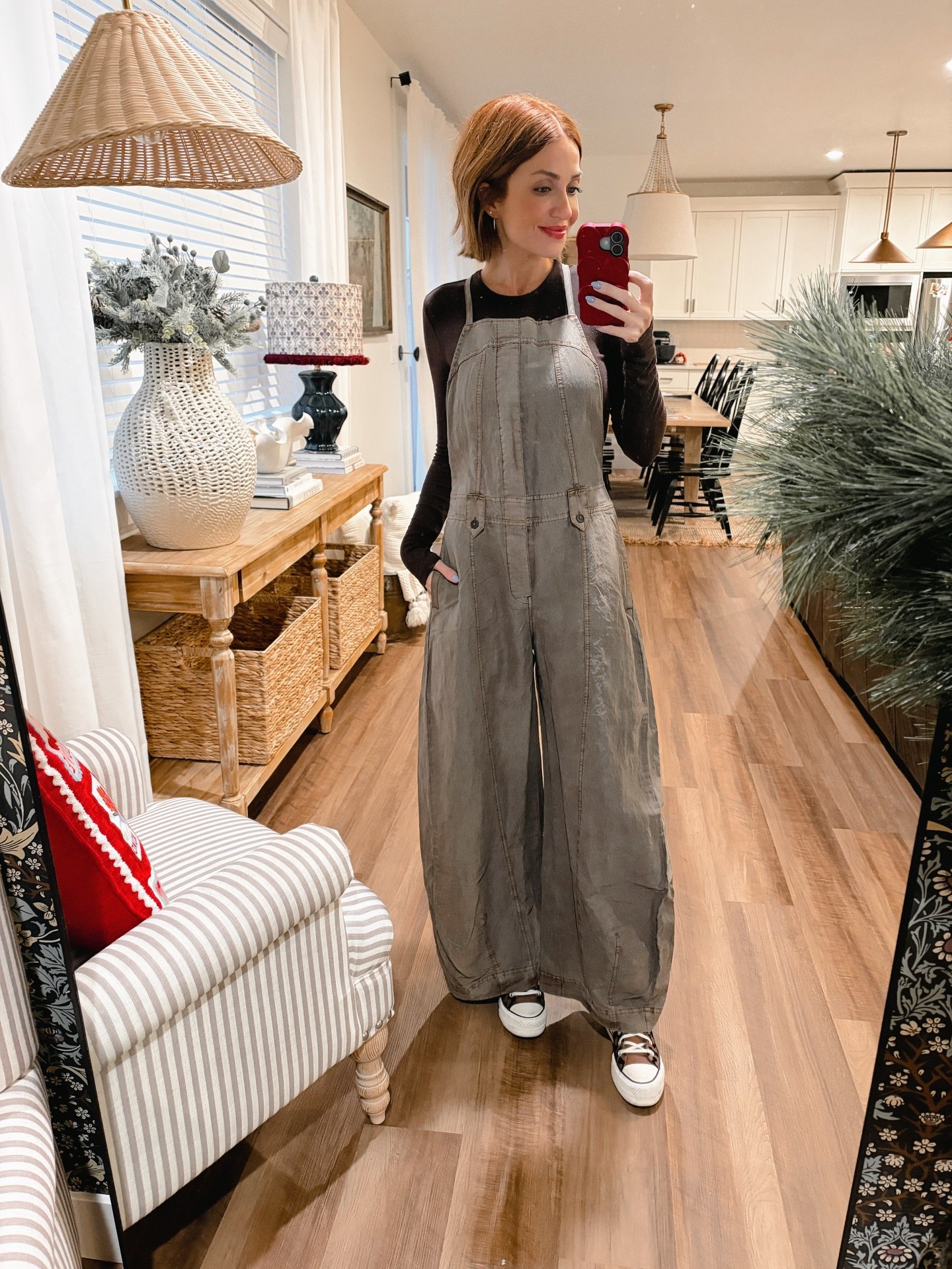 Effortless Utility Jumpsuit With Casual Sneakers