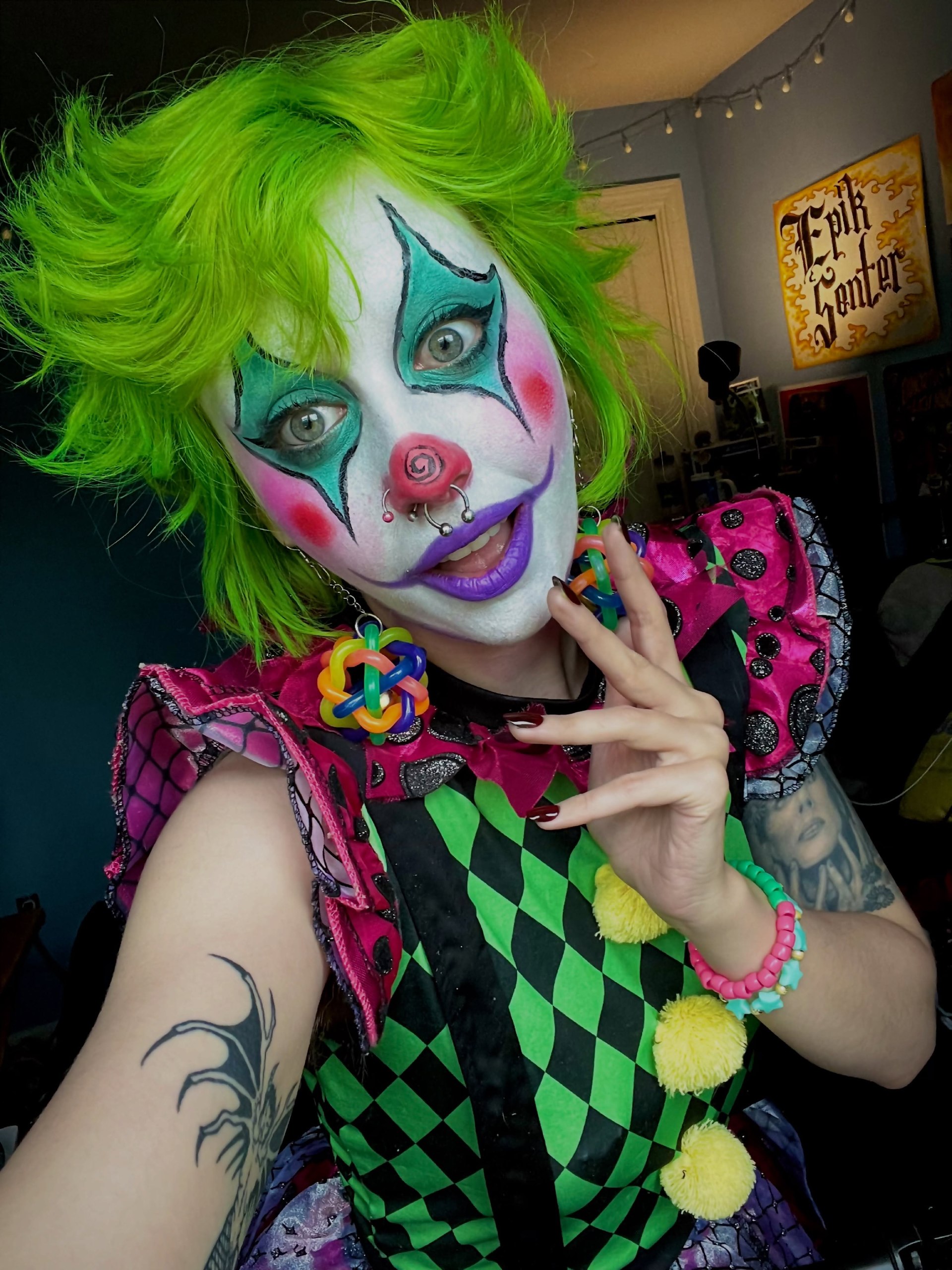 25 Wild Clown Hairstyles for 2026 You Need to See 26 Electric Lime Punk Clown Wavy Style