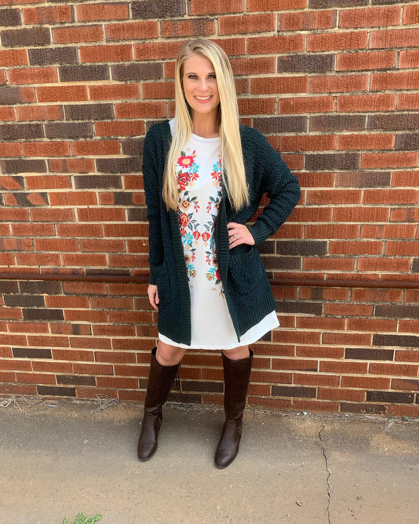 25 Fall Festival Outfits You Need for 2026 9 Embroidered Tunic Dress With Cozy Cardigan