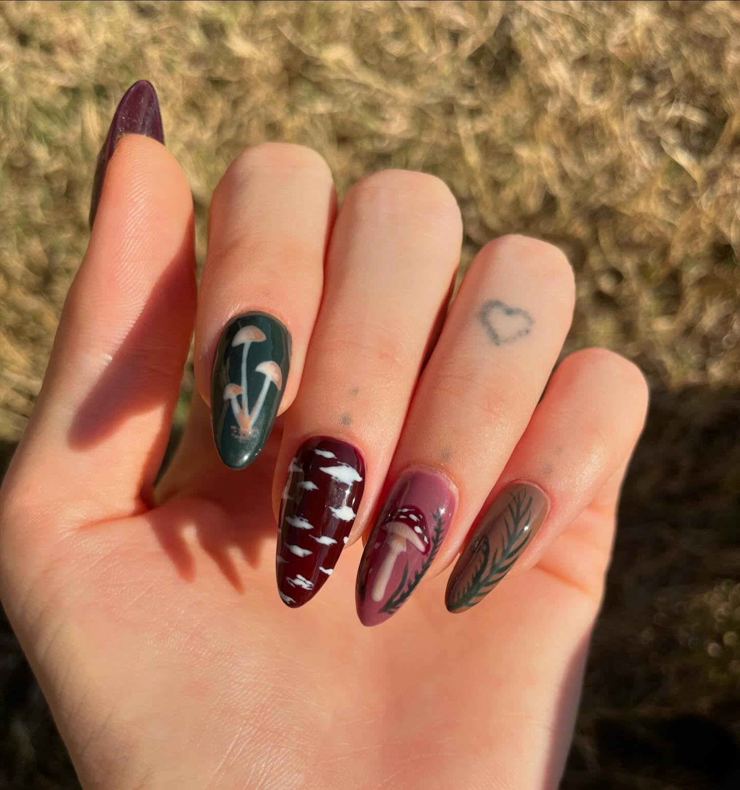 25 Fall Nail Ideas You Need to Try in 2026 12 Enchanted Forest Mushroom and Fern Nails