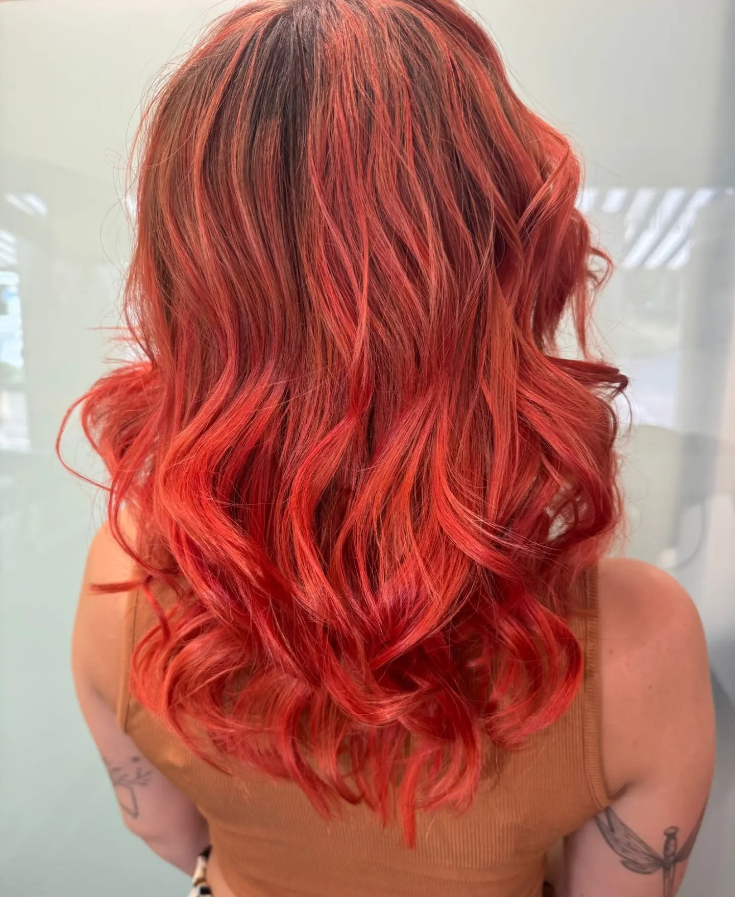 27 Red Hair Color Trends You Need for 2026 6 Fiery Copper Orange Waves With Dark Root
