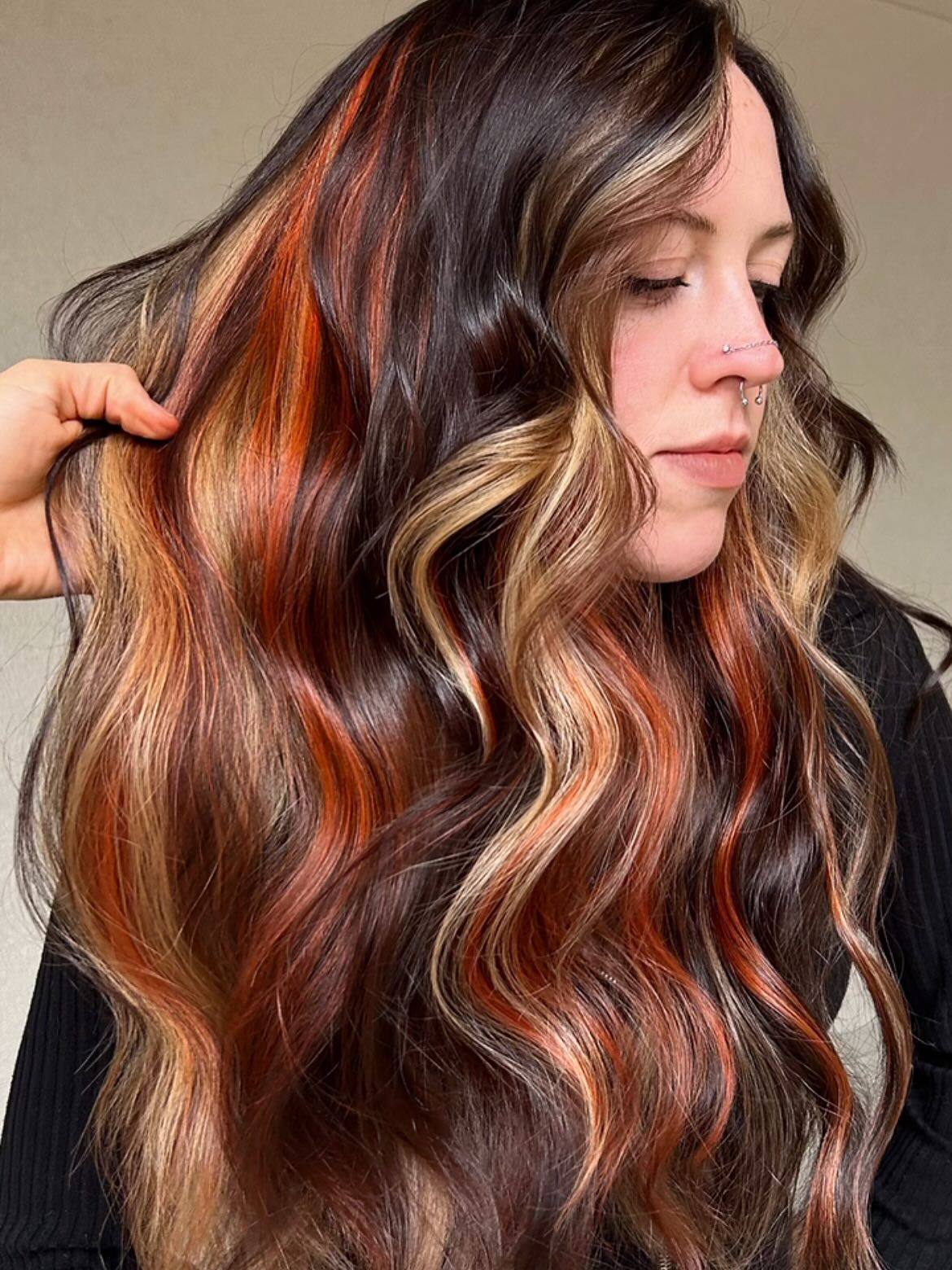 29 Calico Hair Color Styles You Need to See for 2026 24 Fire & Ice Calico Hair With Warm Tones