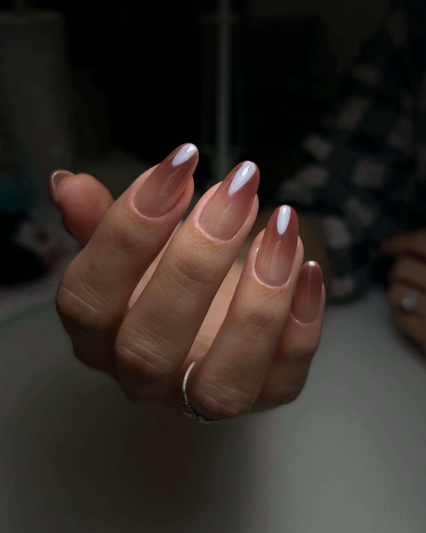 27 Chic Neutral Fall Nail Ideas You Need for 2026 21 Glossy Ombre French Tips with White Accent