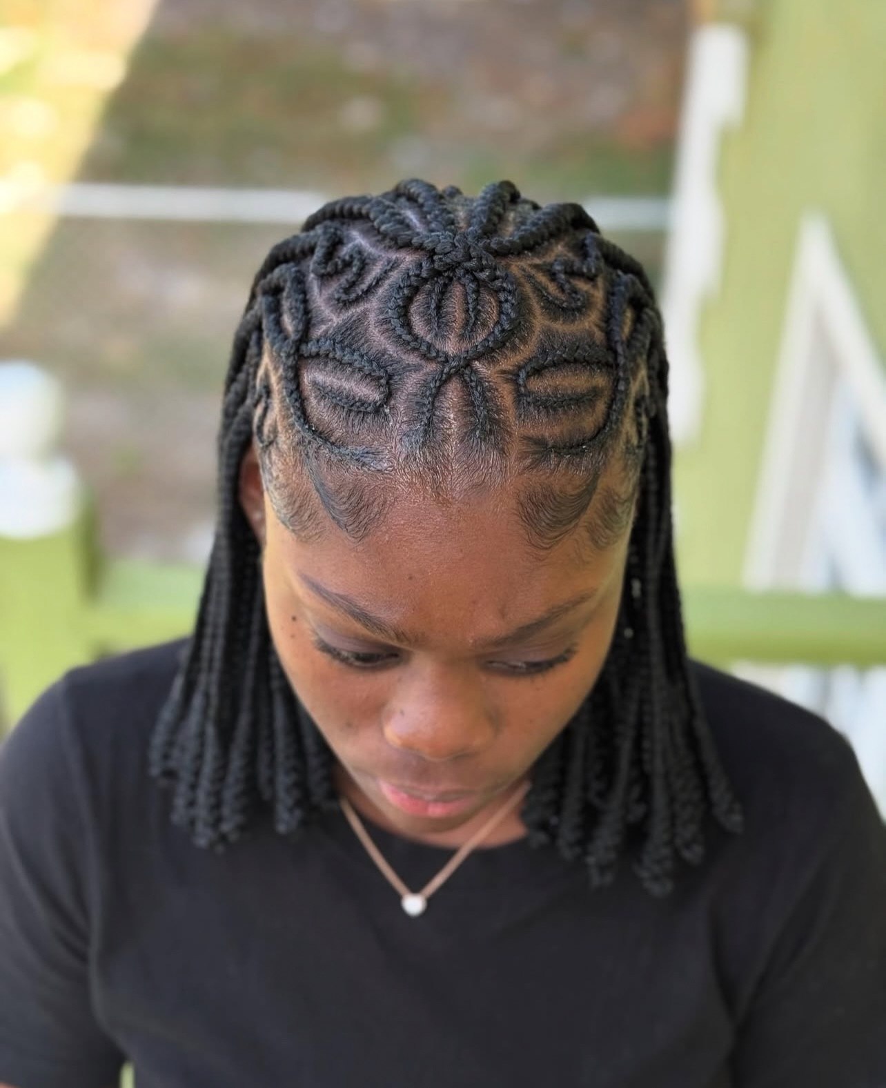 25 Protective Styles for Natural Hair Trends 2026 22 Intricate Cornrow Art With Box Braids