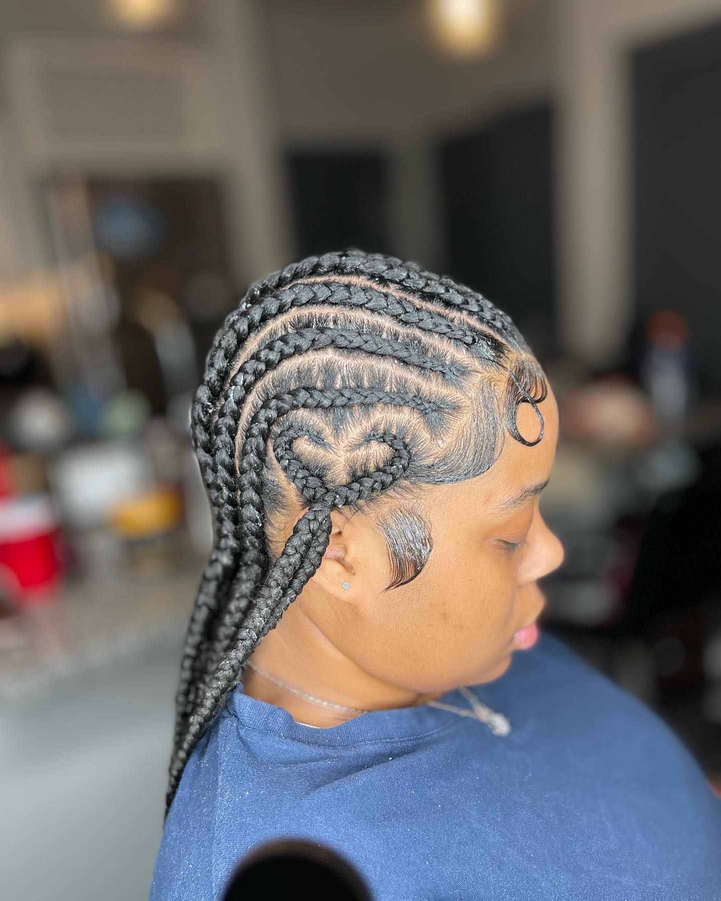 Intricate Cornrow Heart with Whipped Edges