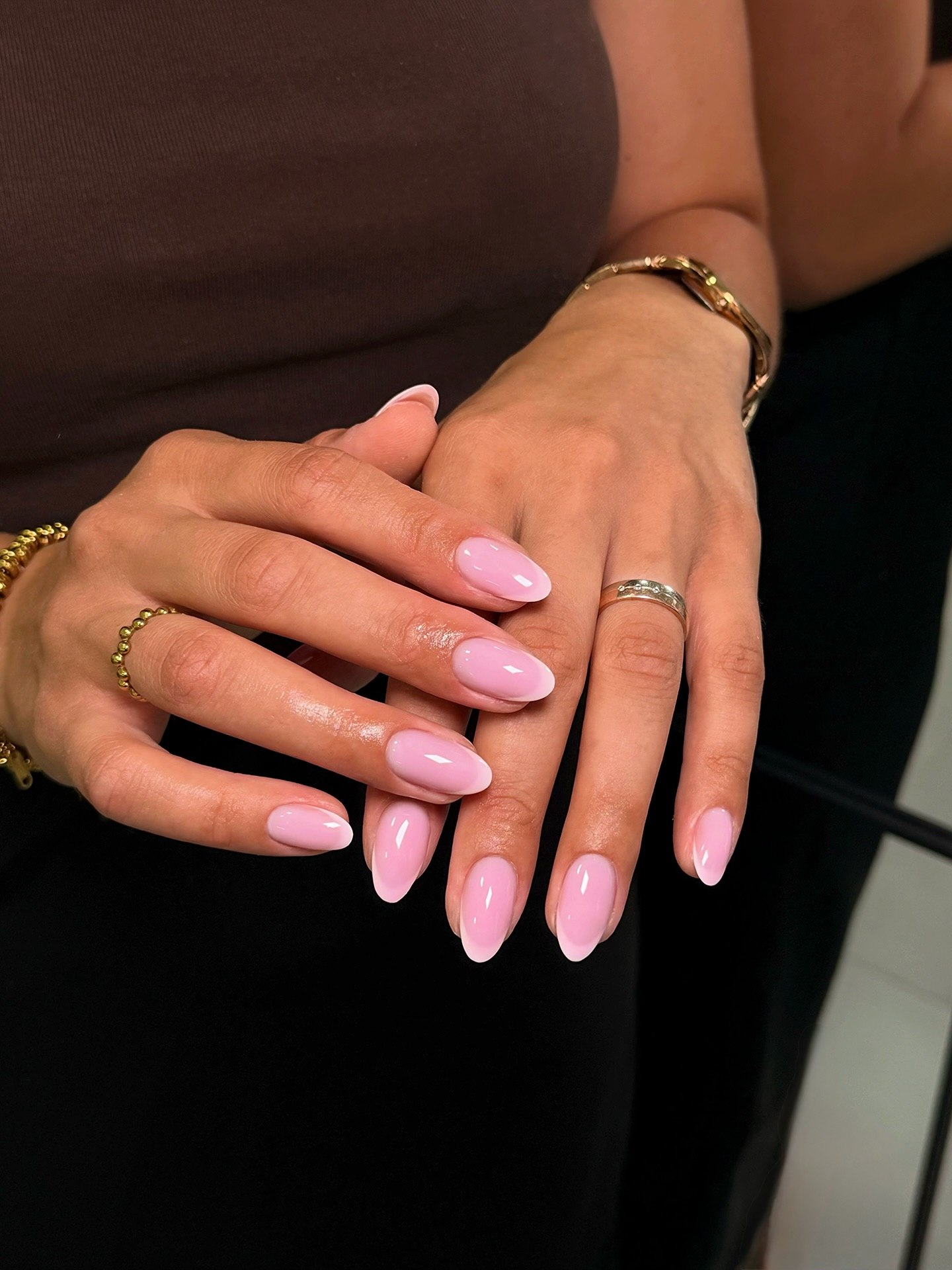 Milky Pink Almond French Manicure