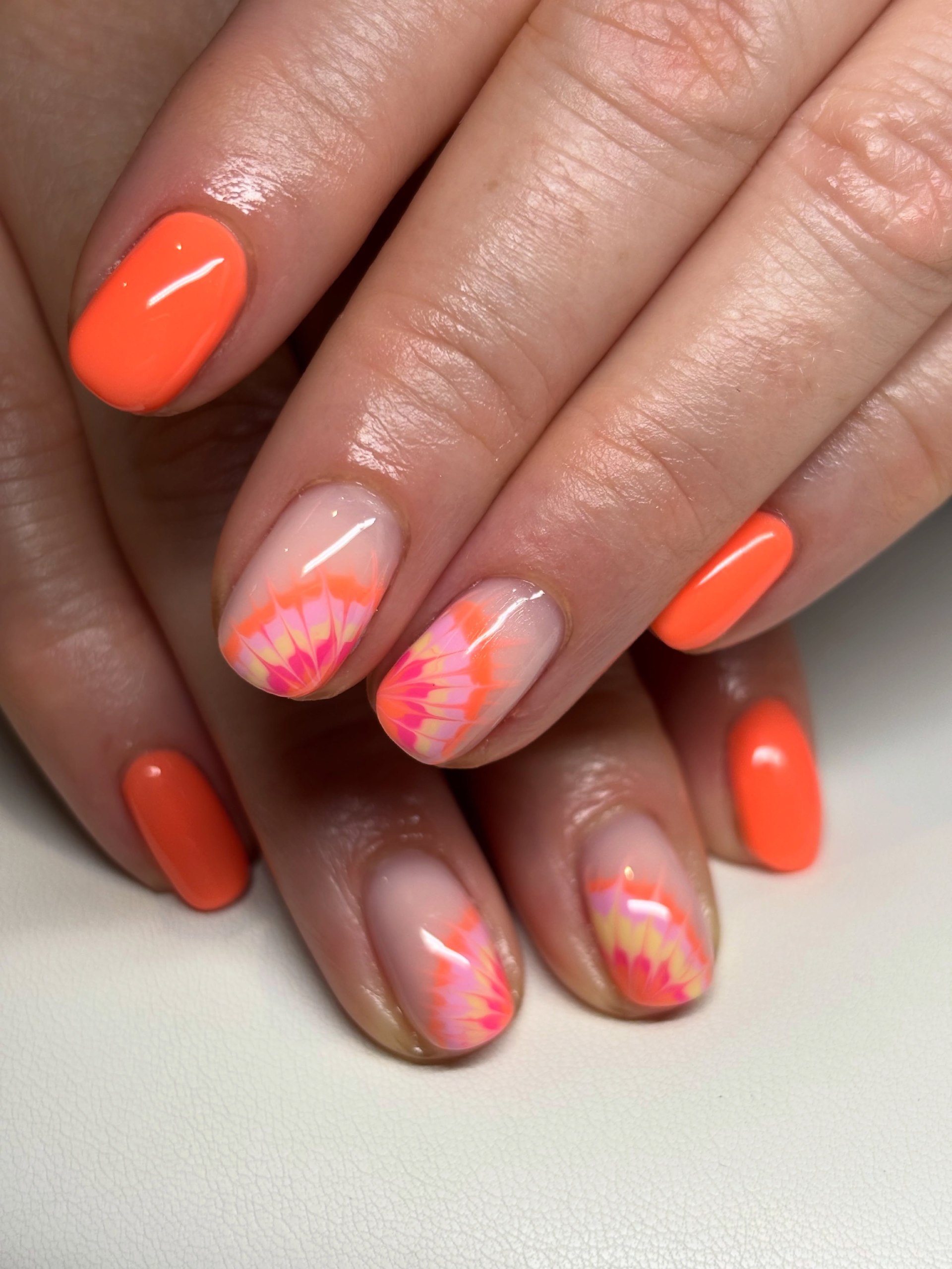 27 End of Summer Nail Ideas for 2026 24 Neon Tropical Ombre Fan French Tips