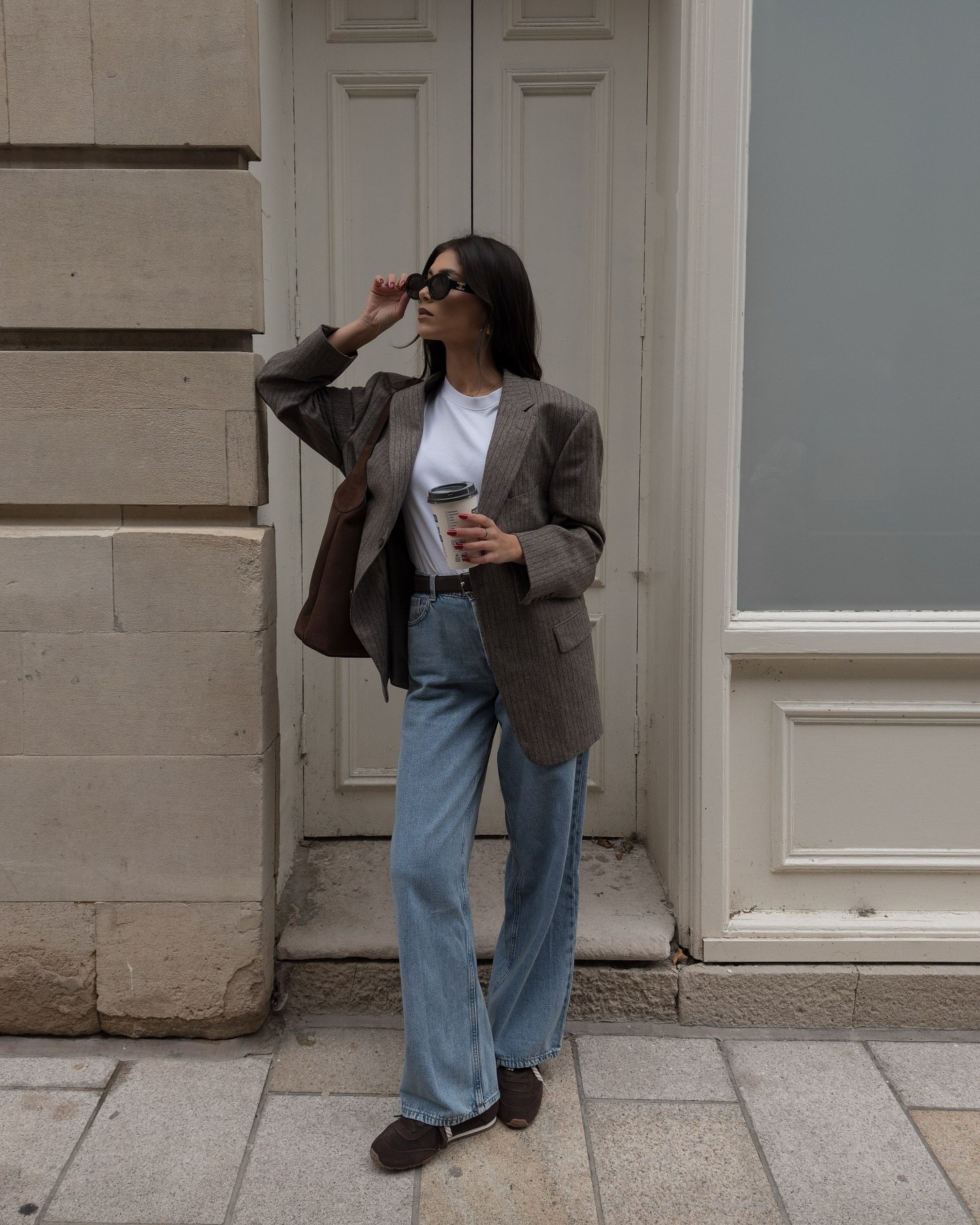 26 Blazer Outfit Ideas You Need for 2026 22 Oversized Pinstripe Blazer With Light Wash Jeans