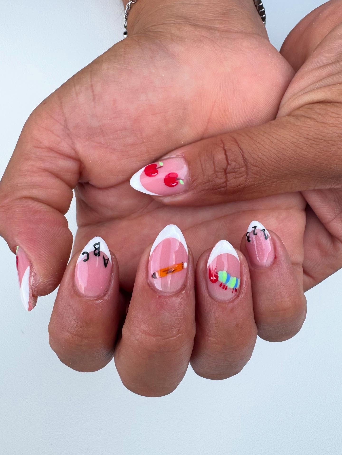 25 Back to School Nail Ideas for 2026 17 Playful Back-to-School French Tip Nail Art