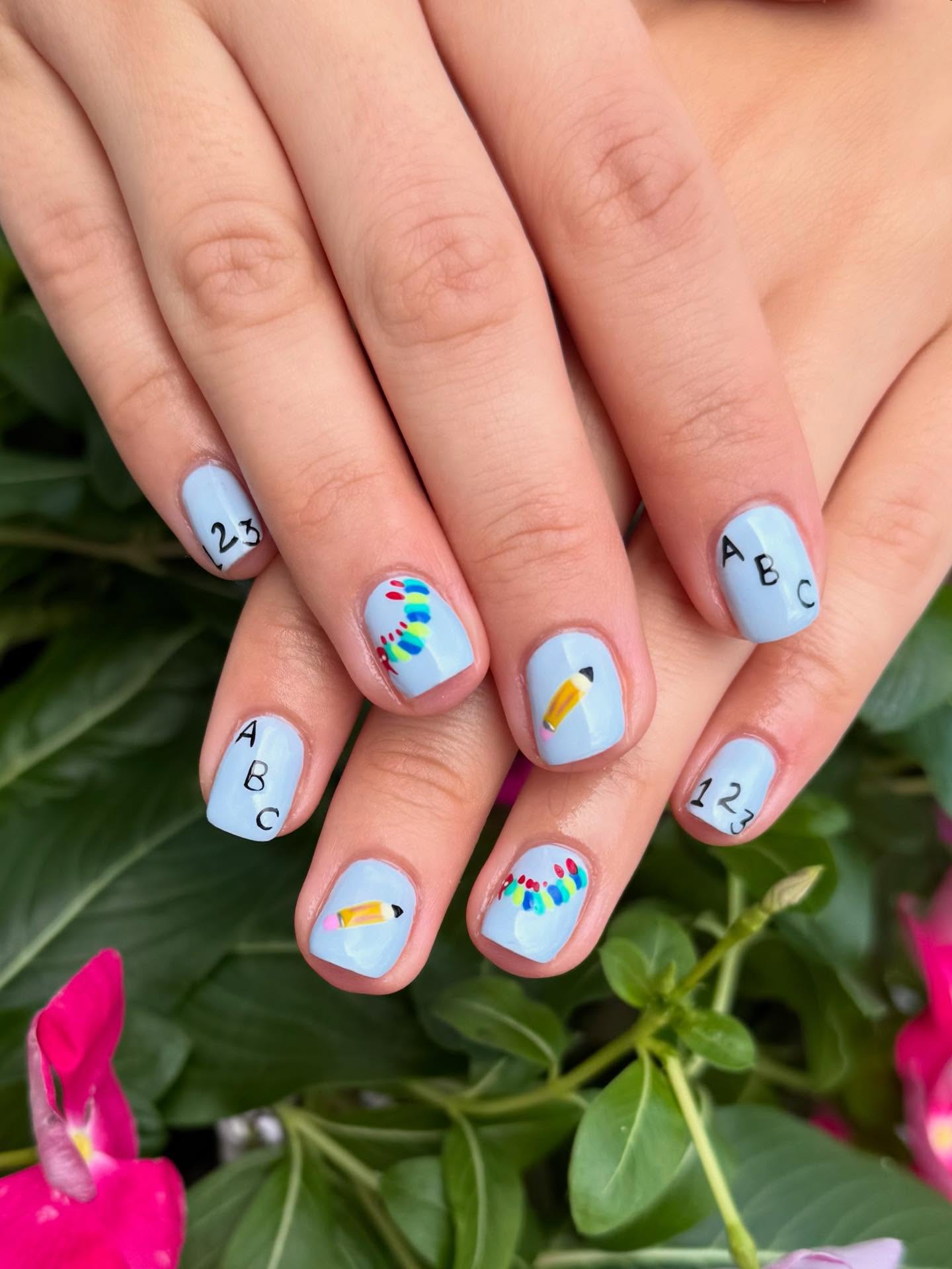 25 Back to School Nail Ideas for 2026 24 Playful Back To School Pencils And ABCs Nails