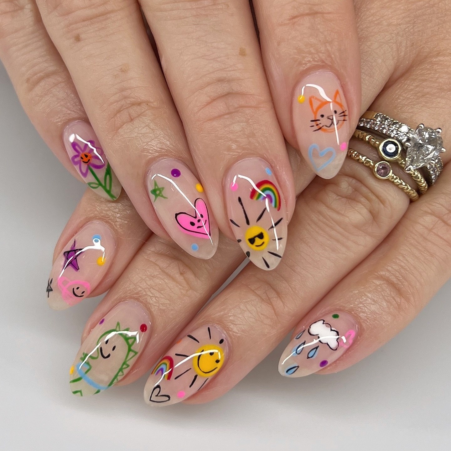 25 Back to School Nail Ideas for 2026 12 Playful Character Art With Pastel Accents