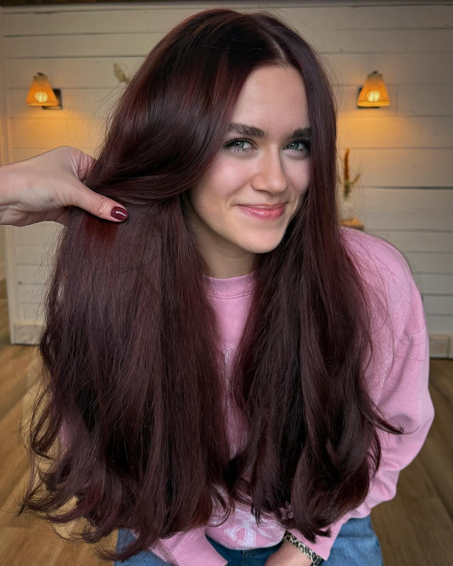 25 Cherry Cola Hair Colors Taking Over 2026 7 Rich Cherry Cola Long Layered Waves