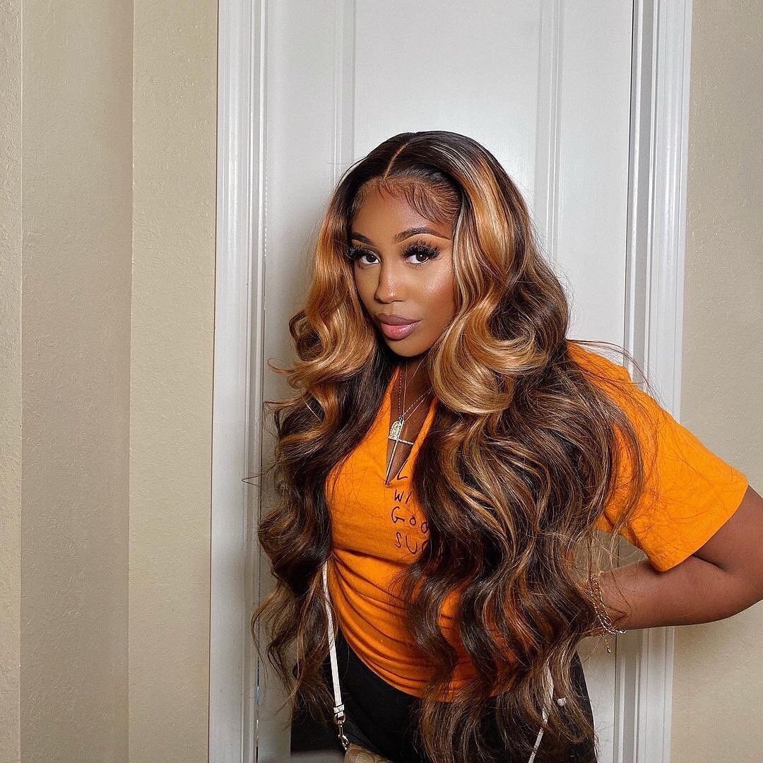 Rich Chocolate Balayage With Honey Blonde Waves