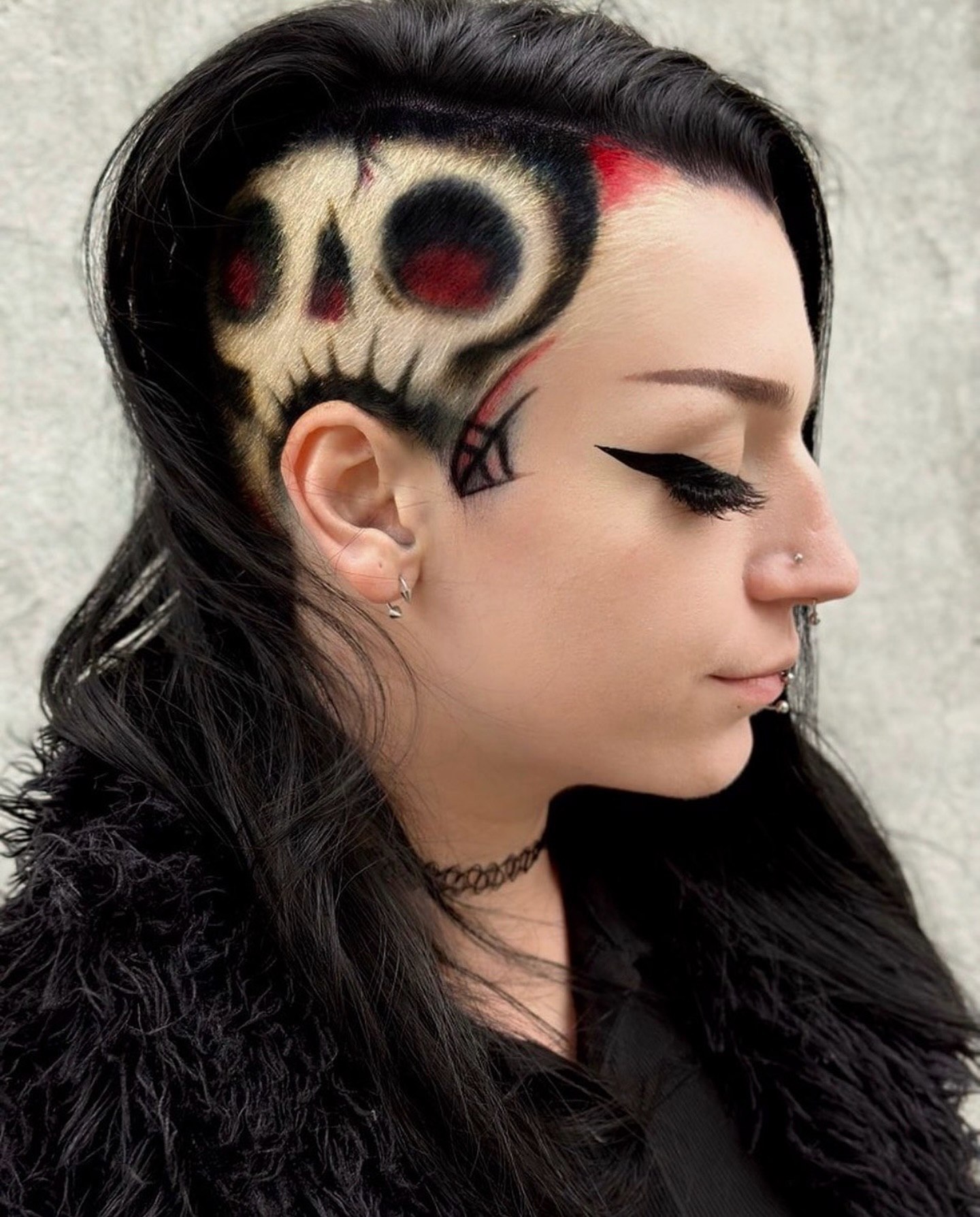 25 Spooktacular Halloween Hairstyles You Need to Try in 2026 10 Rock And Roll Skull Undercut Hair Tattoo