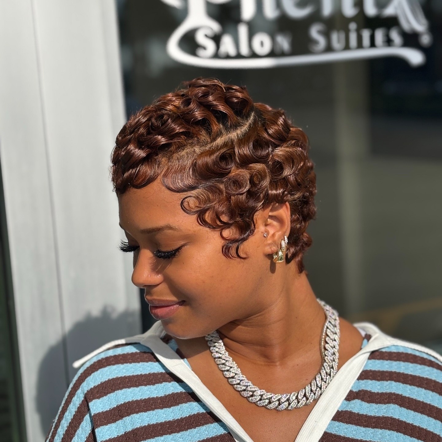 25 Protective Styles for Natural Hair Trends 2026 27 Short Finger Waves With Copper Highlights