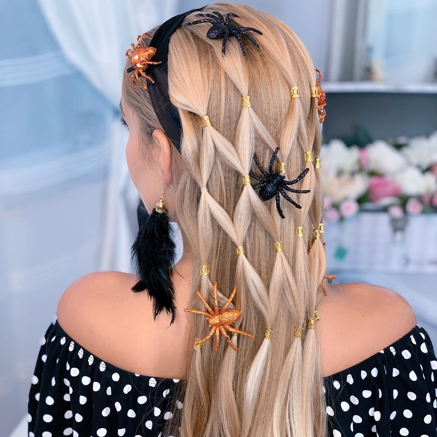 25 Spooktacular Halloween Hairstyles You Need to Try in 2026 14 Spooky Spider Web Braided Hairstyle For Halloween