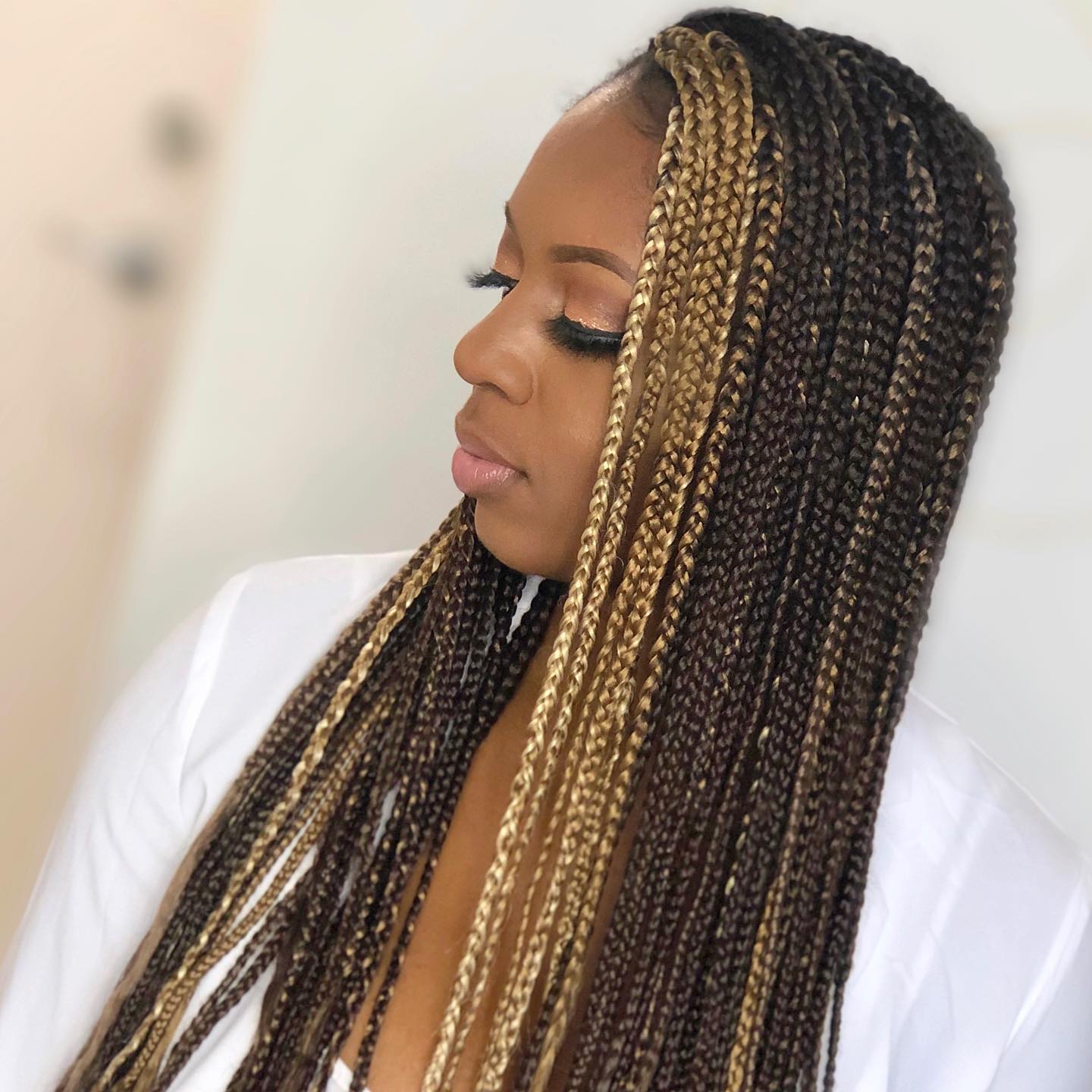 25 Stunning Type 4c Hairstyles You’ll See Everywhere in 2026 25 Two-Tone Box Braids With Honey Blonde Highlights