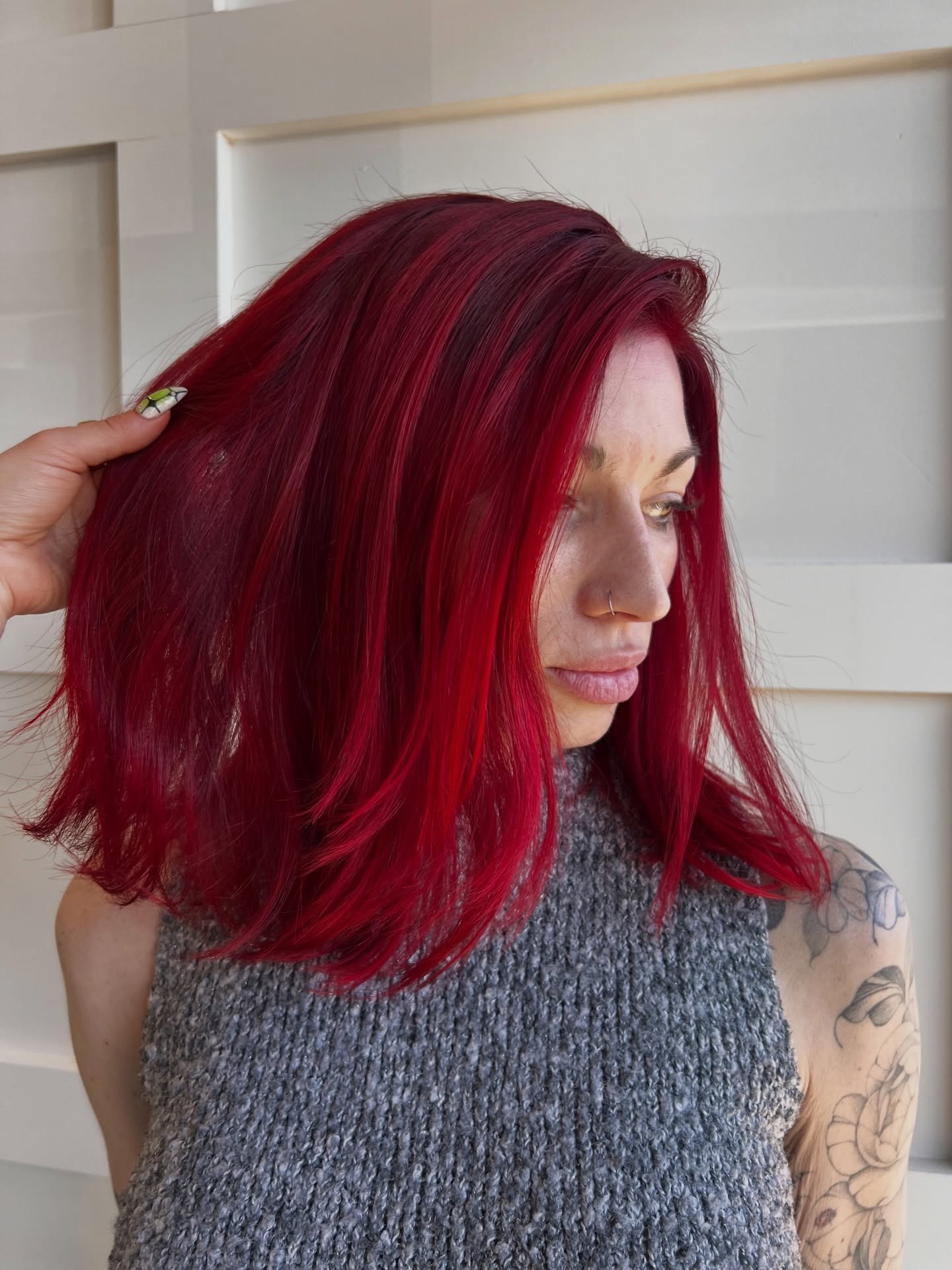 27 Red Hair Color Trends You Need for 2026 5 Vibrant Cherry Red Colored Collarbone Bob