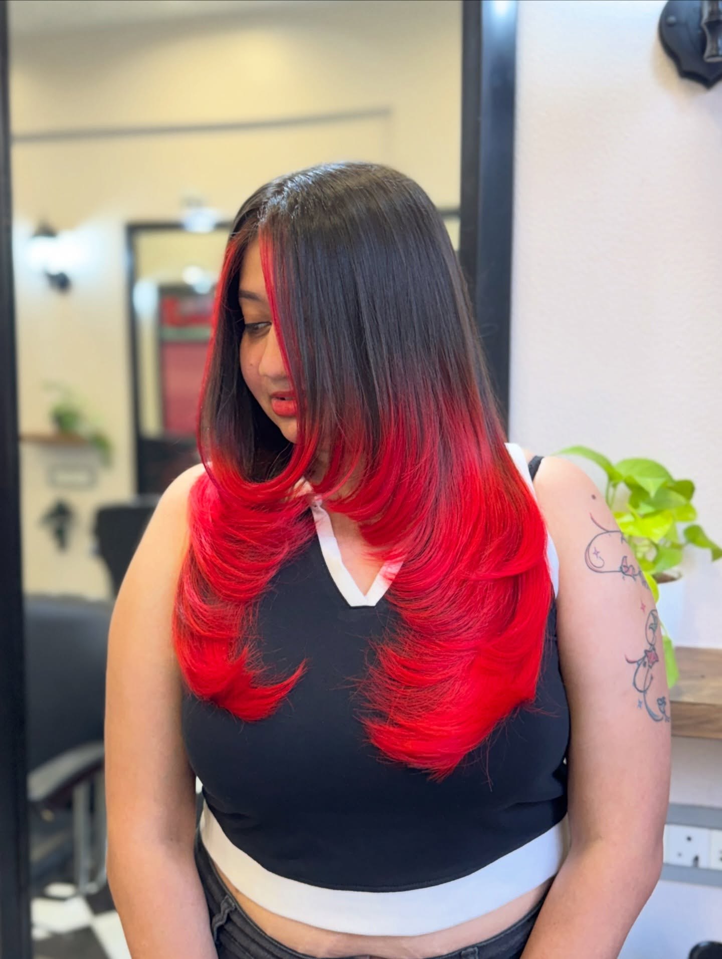 27 Red Hair Color Trends You Need for 2026 28 Vibrant Cherry Red Dip-Dye With Voluminous Layers