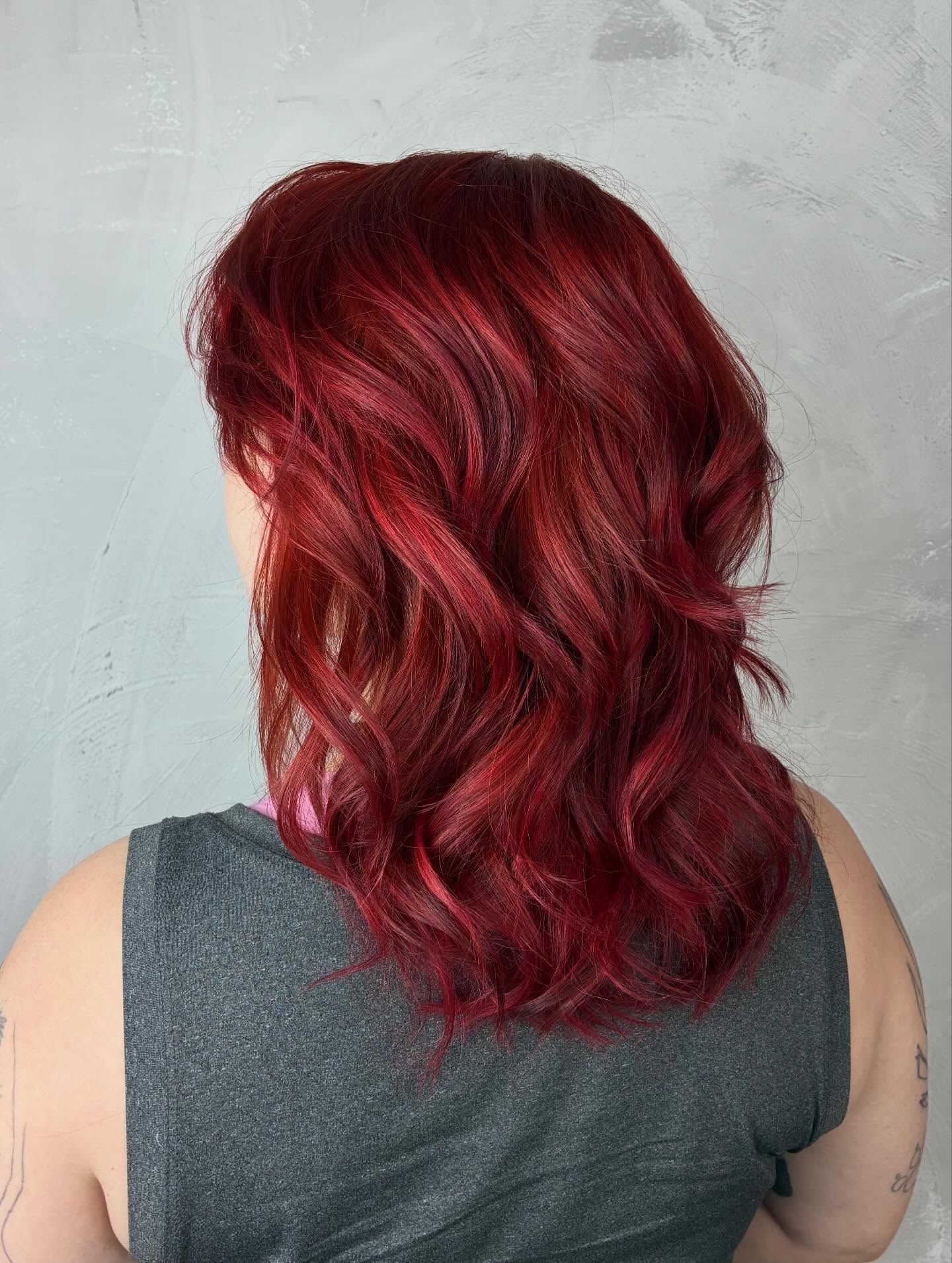 27 Red Hair Color Trends You Need for 2026 10 Vibrant Cherry Red Waves With Ash Undertones