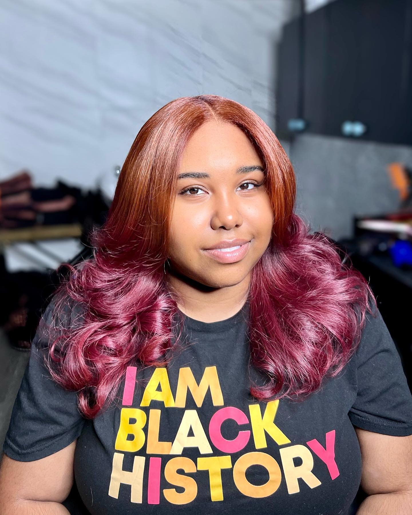 Warm Copper To Crimson Ombre Waves