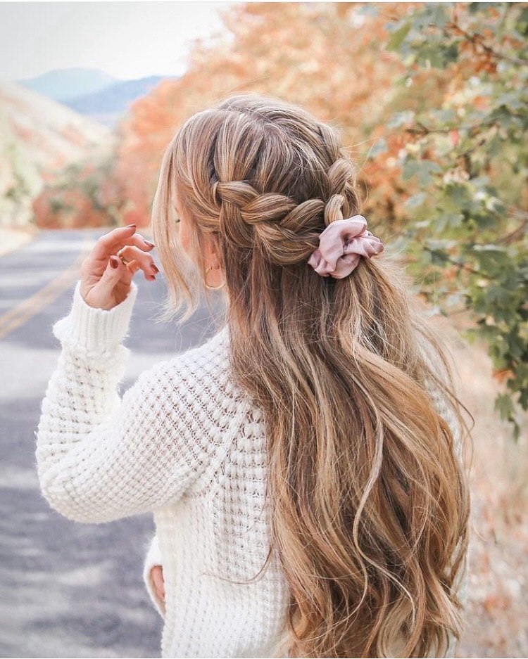 Boho Braided Half-Up Hairstyle with Waves