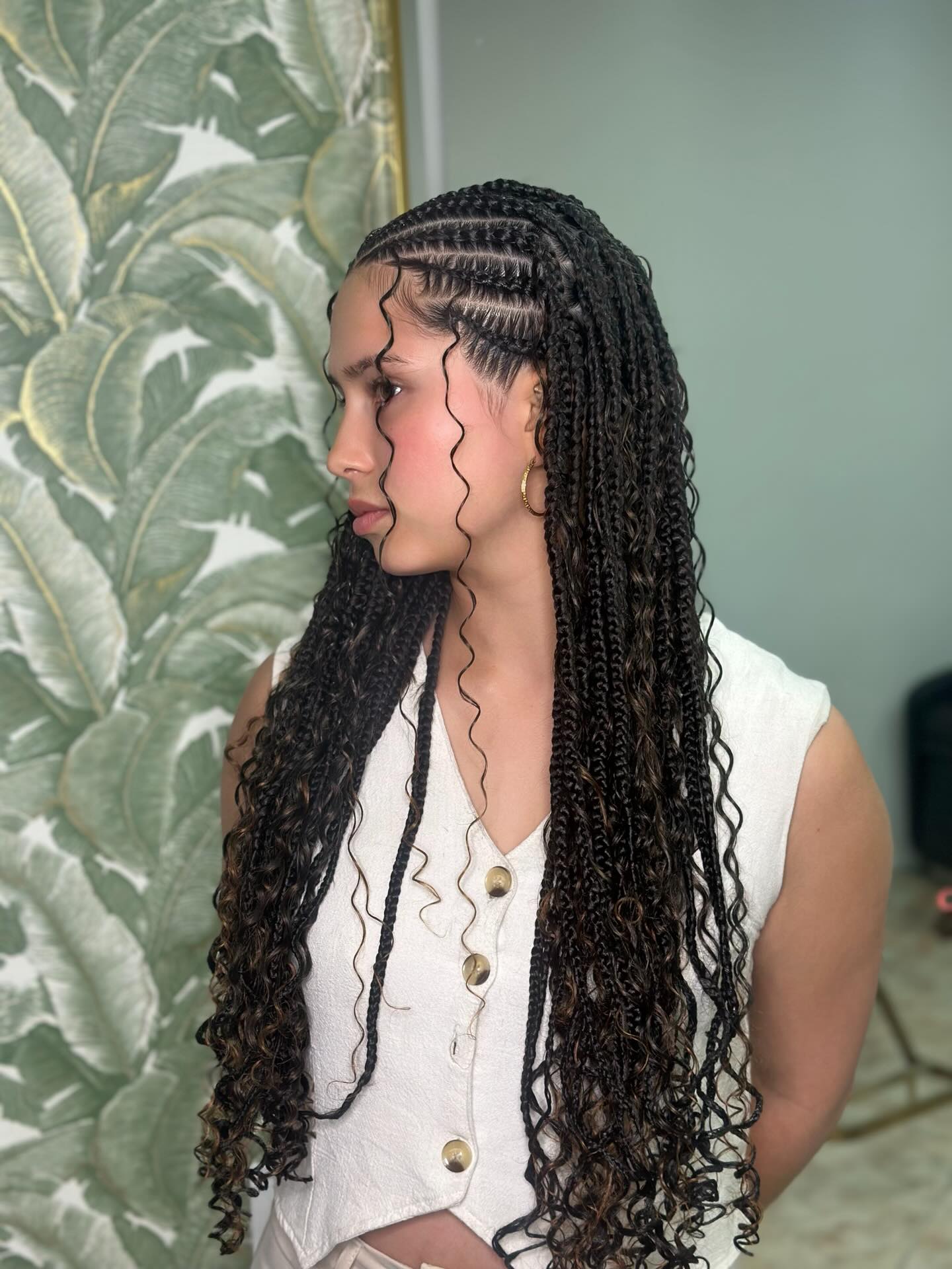 Boho Micro Braids With Curly Ends