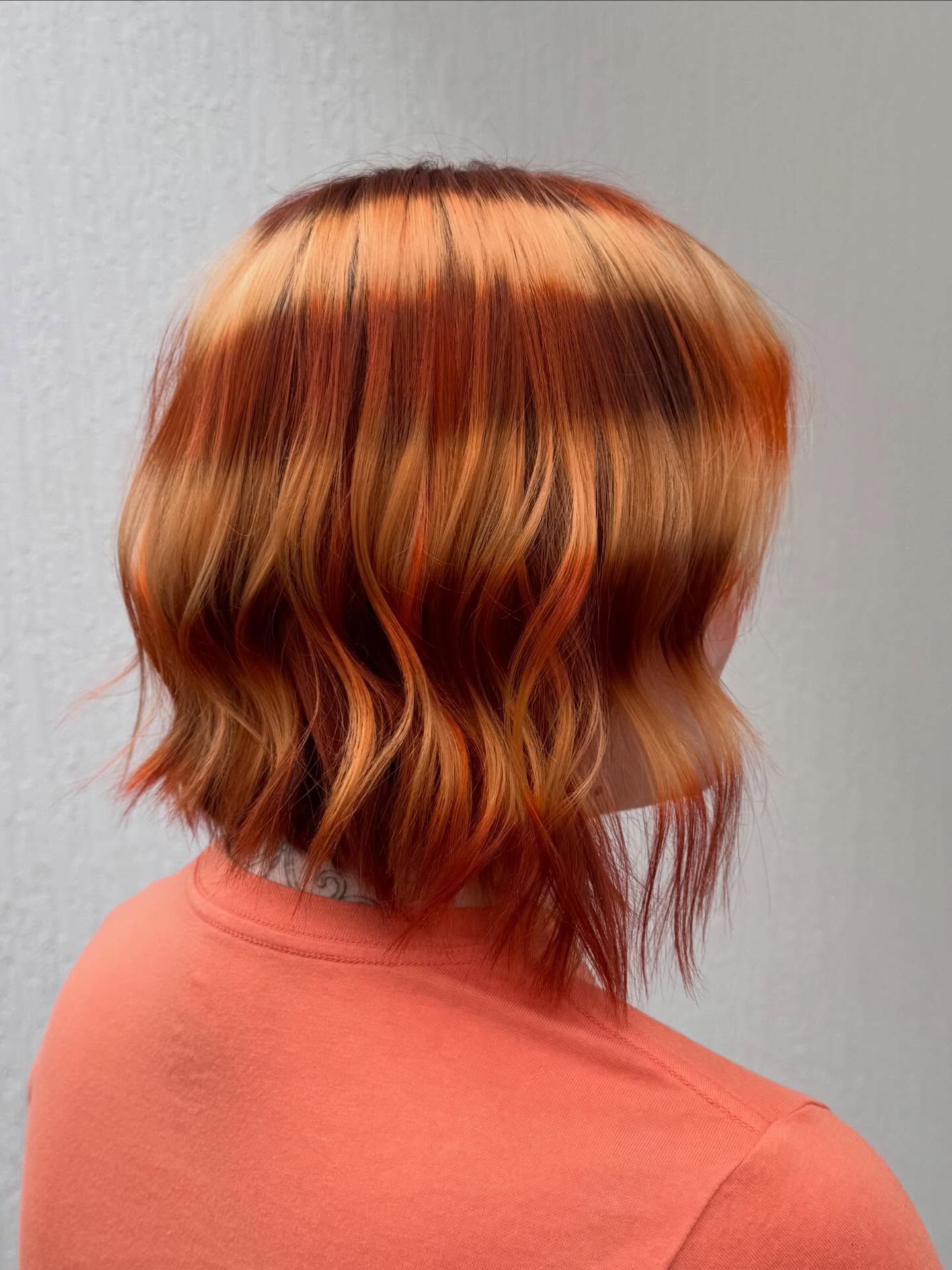 Bold Multi-Tonal Copper Color Block Bob