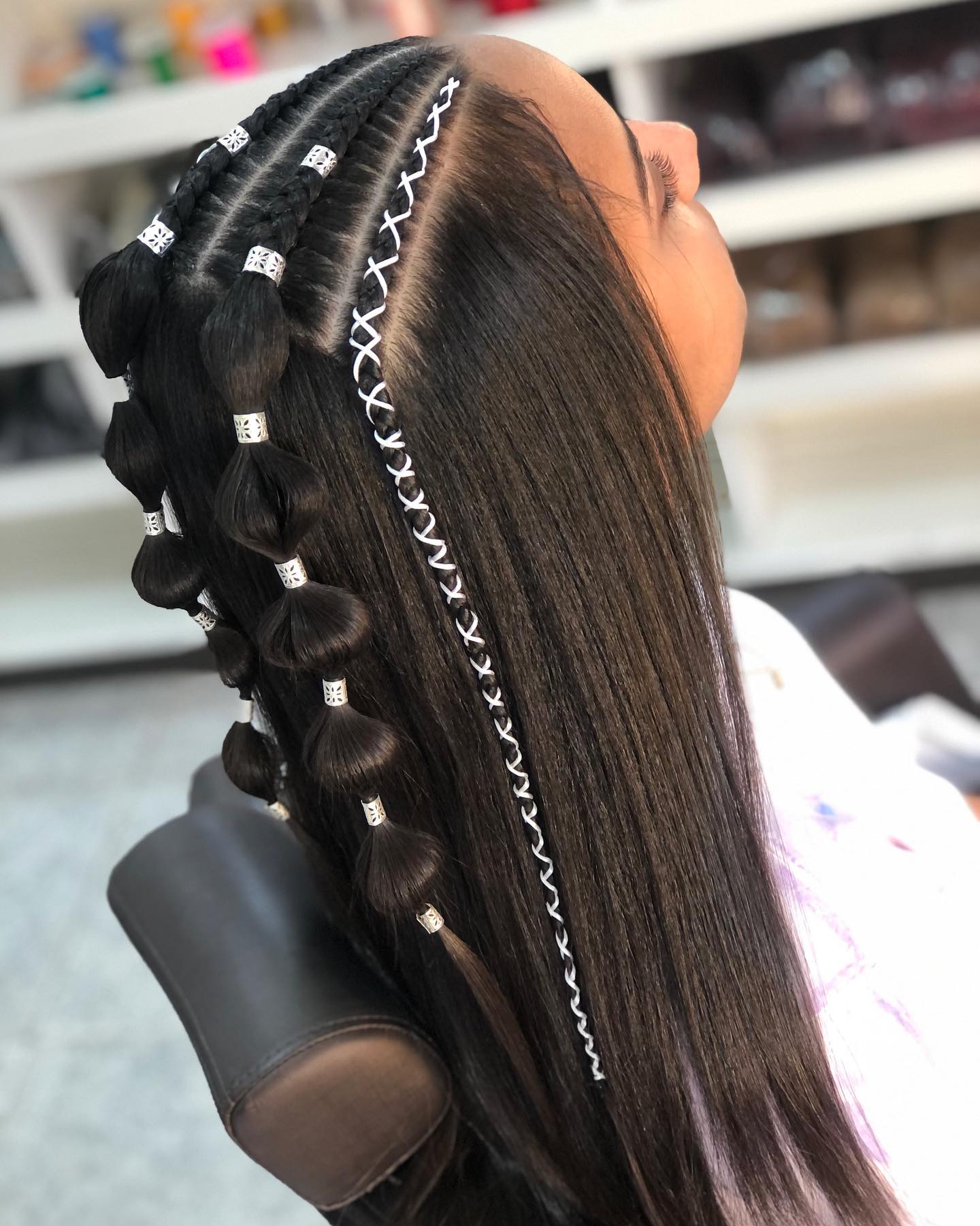 Bubble Braids with Silver Embellishments