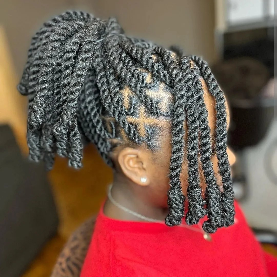 Chic High Ponytail With Twisted Rope Locs