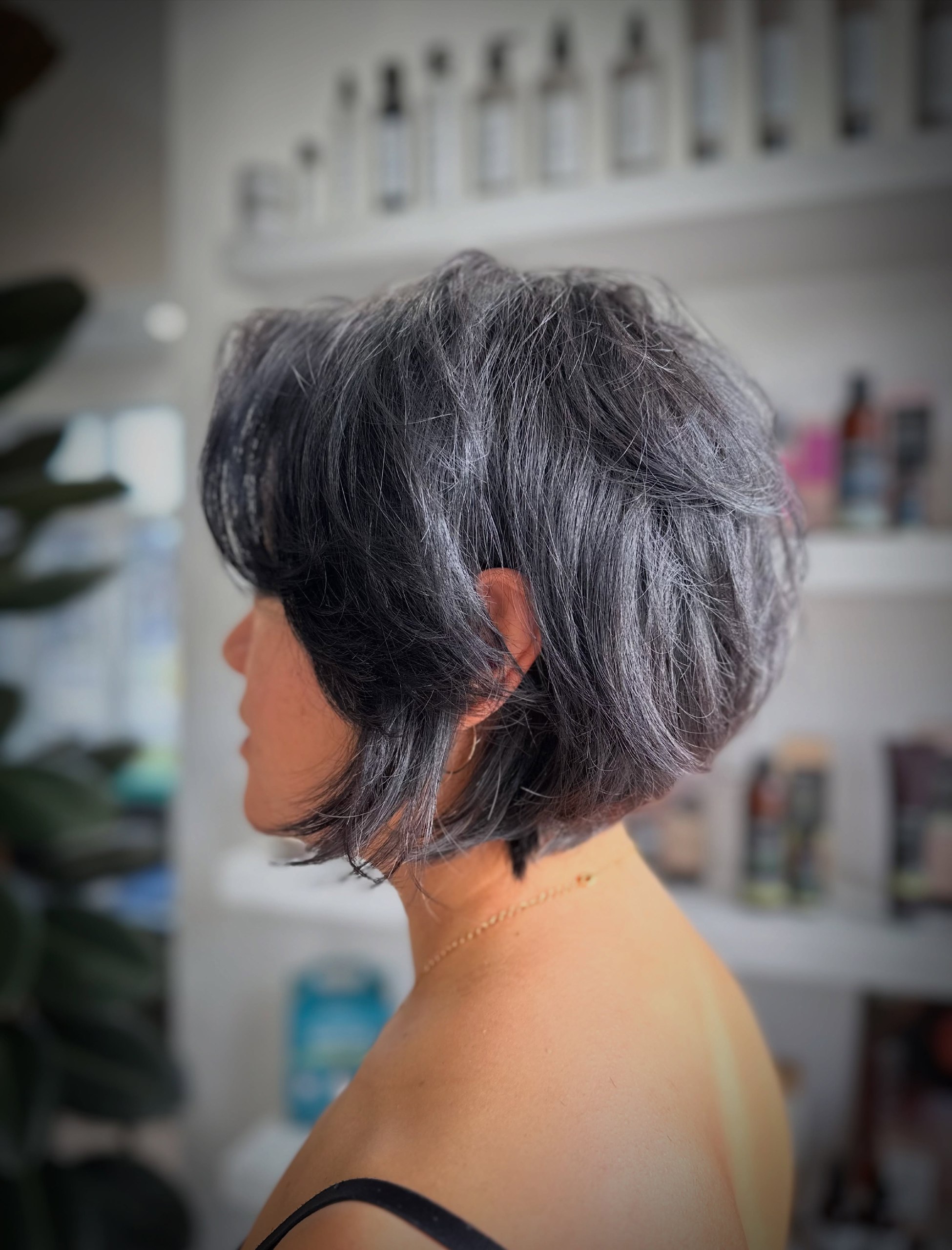 Choppy Layered Bob With Subtle Ash Tones