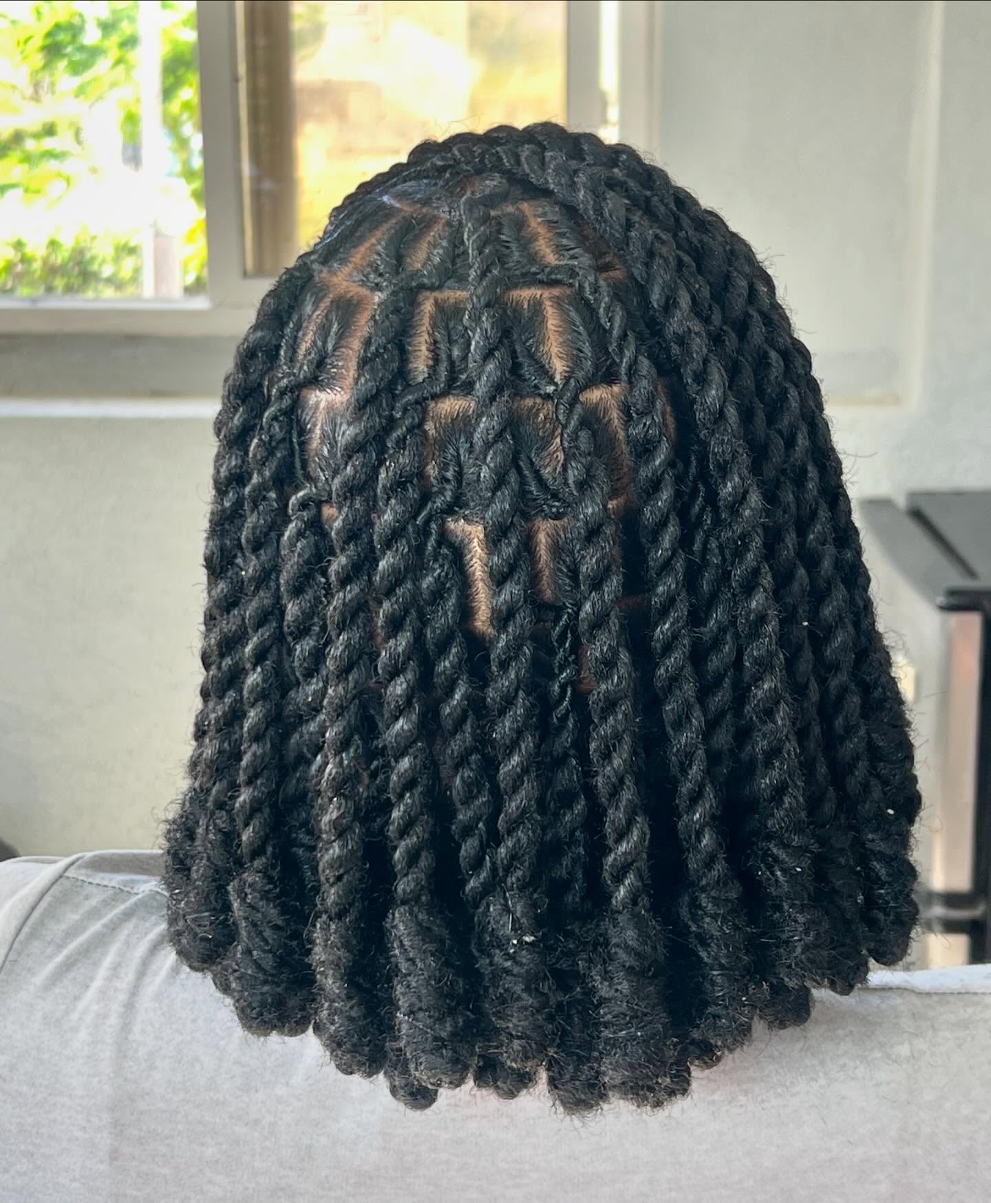 Chunky Twist Locs With Defined Partings