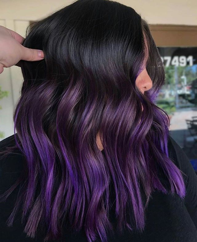 Dark Base With Vivid Purple Ombre Waves