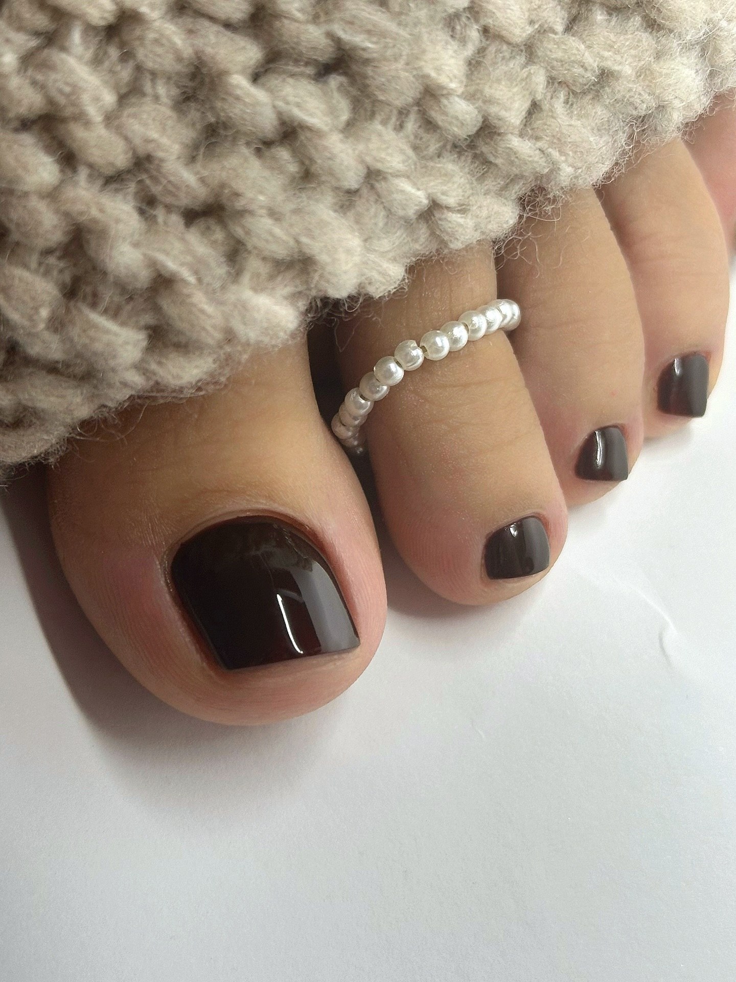 Deep Chocolate Square Pedicure
