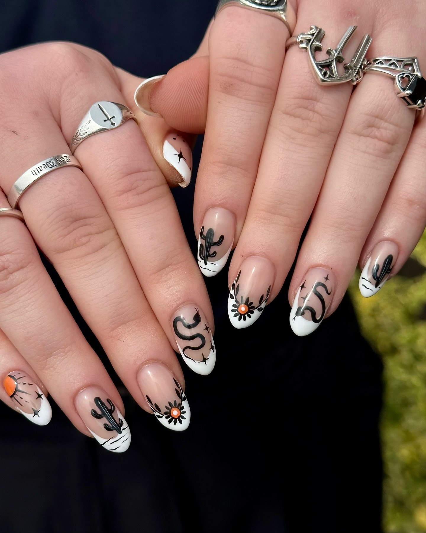Desert Vibes French Tip Nail Art